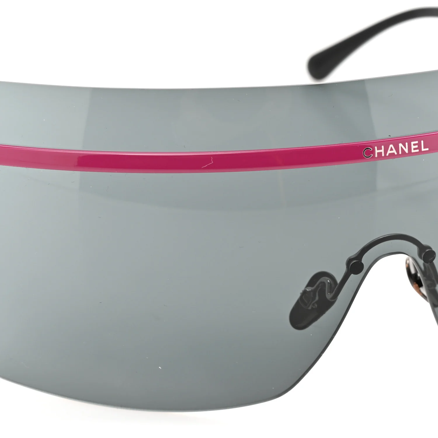 Metal Graphic Lines Shield Sunglasses 71586 Pink - Image 7