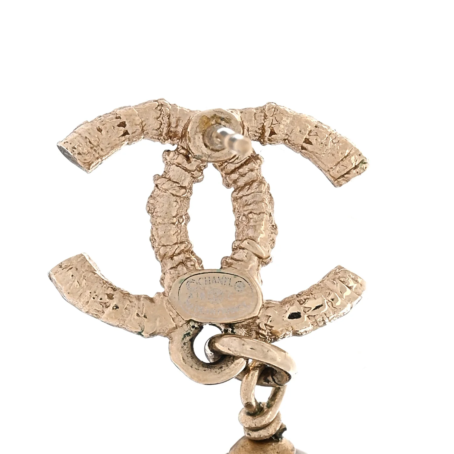 Metal Gripoix CC Drop Earrings Gold - Image 4