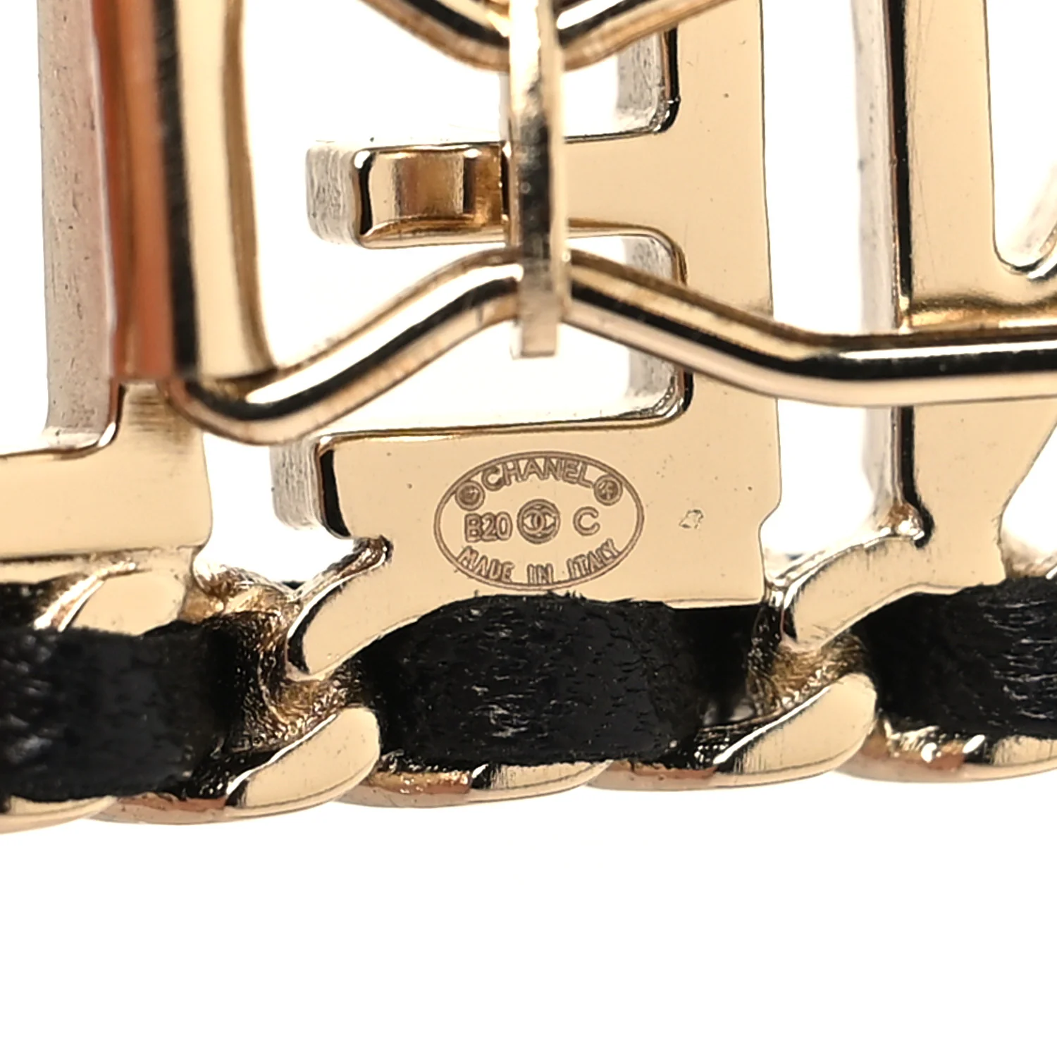 Metal Lambskin Vintage Allure Logo Hair Clip Black Gold - Image 3