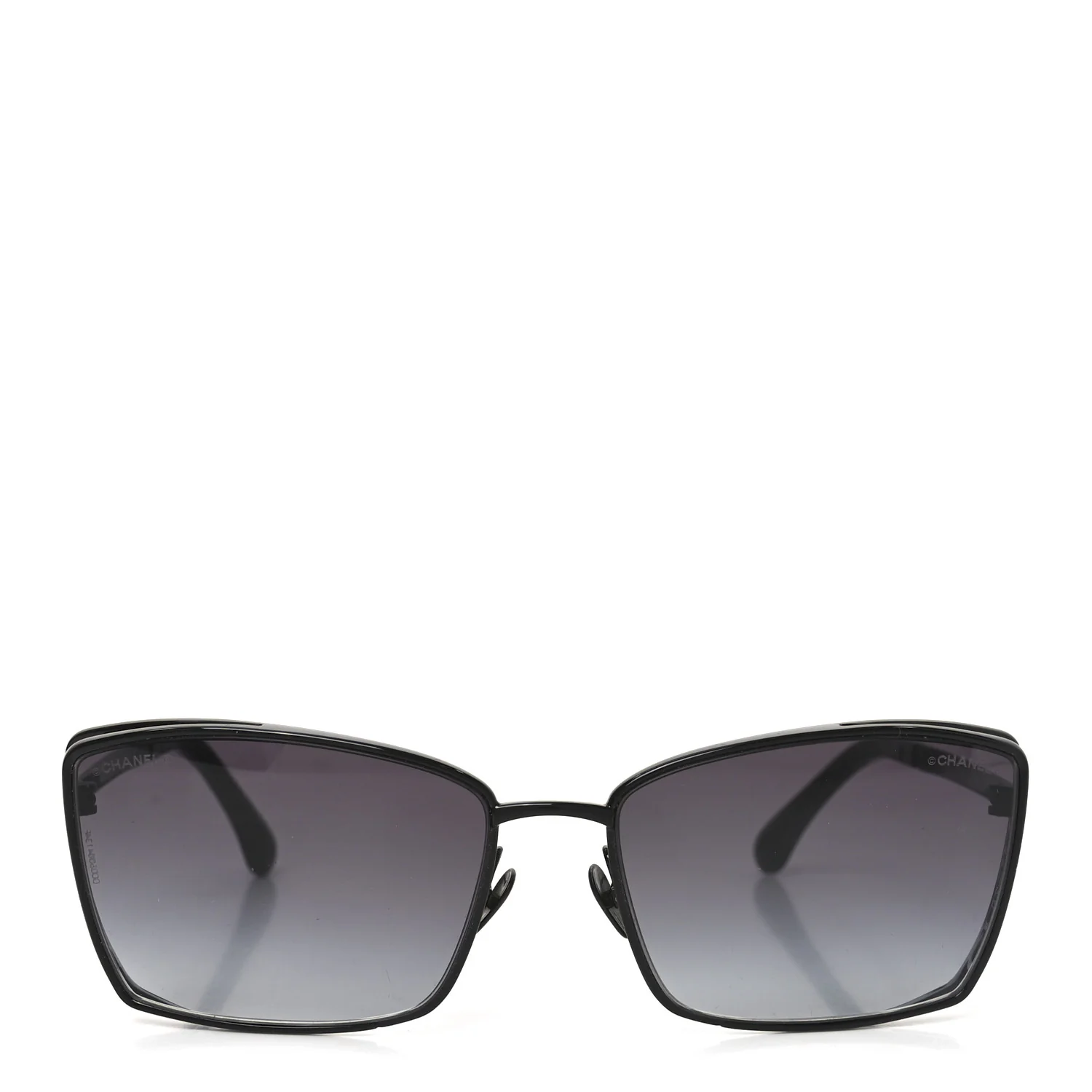 Metal Logo Square Sunglasses 71542 Black - Image 2
