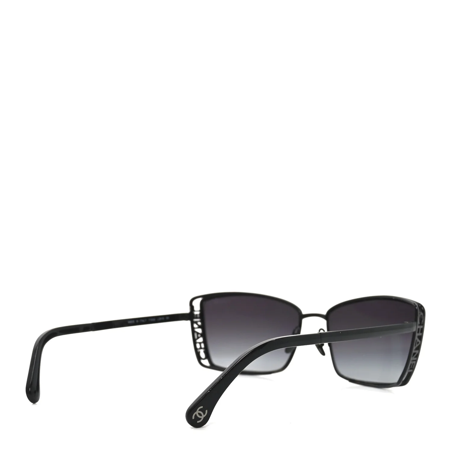 Metal Logo Square Sunglasses 71542 Black - Image 4
