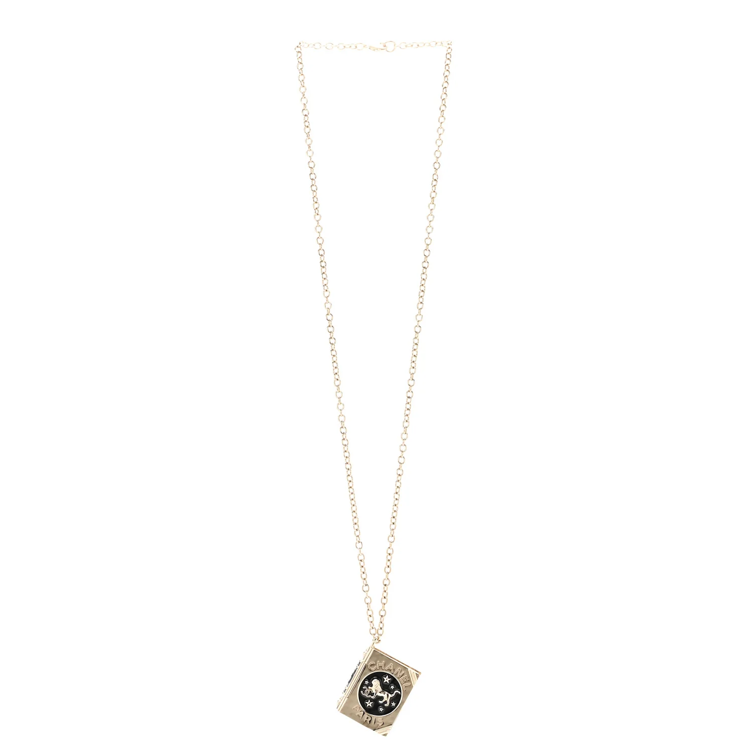 Metal Long Necklace Gold Black - Image 3