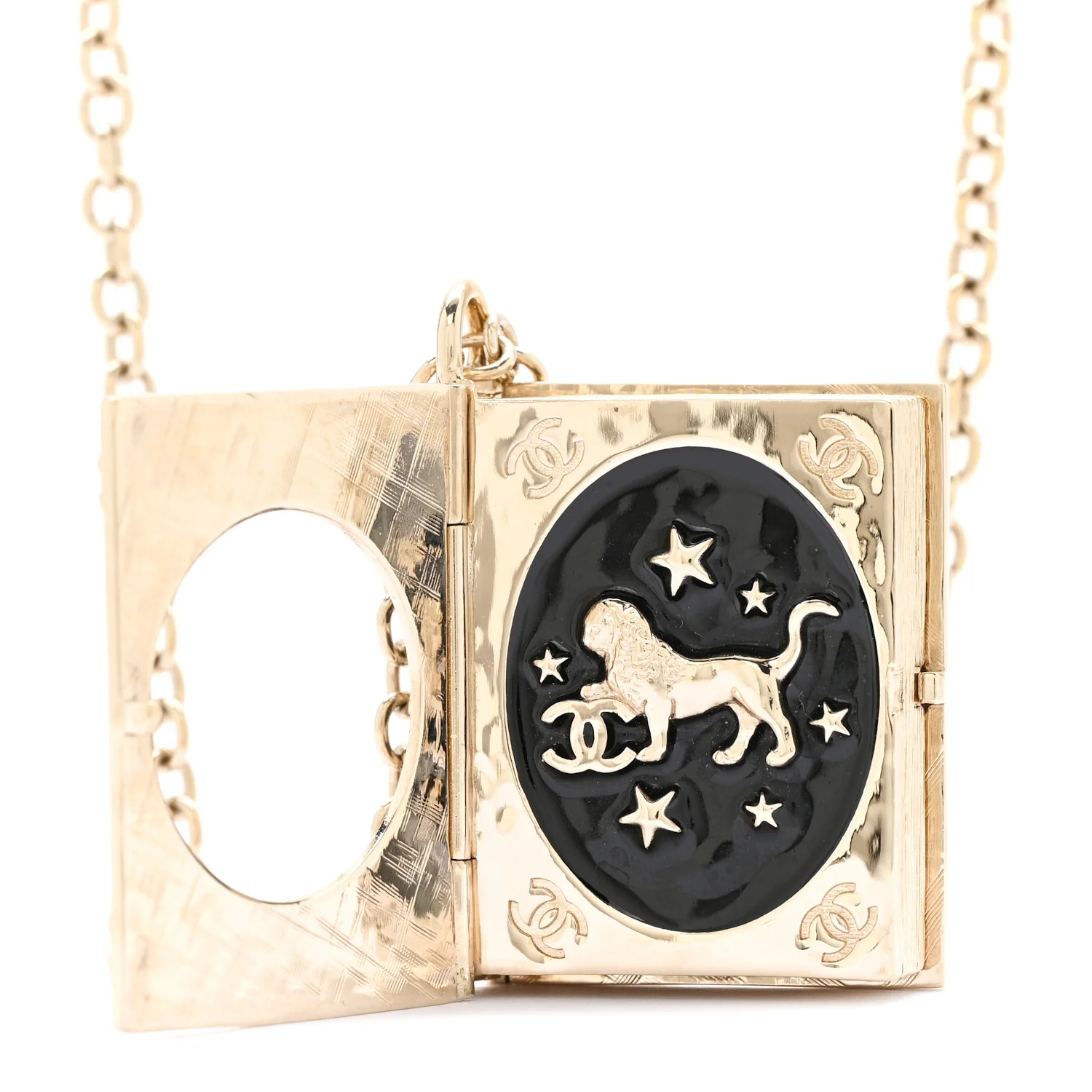 Metal Long Necklace Gold Black - Image 4