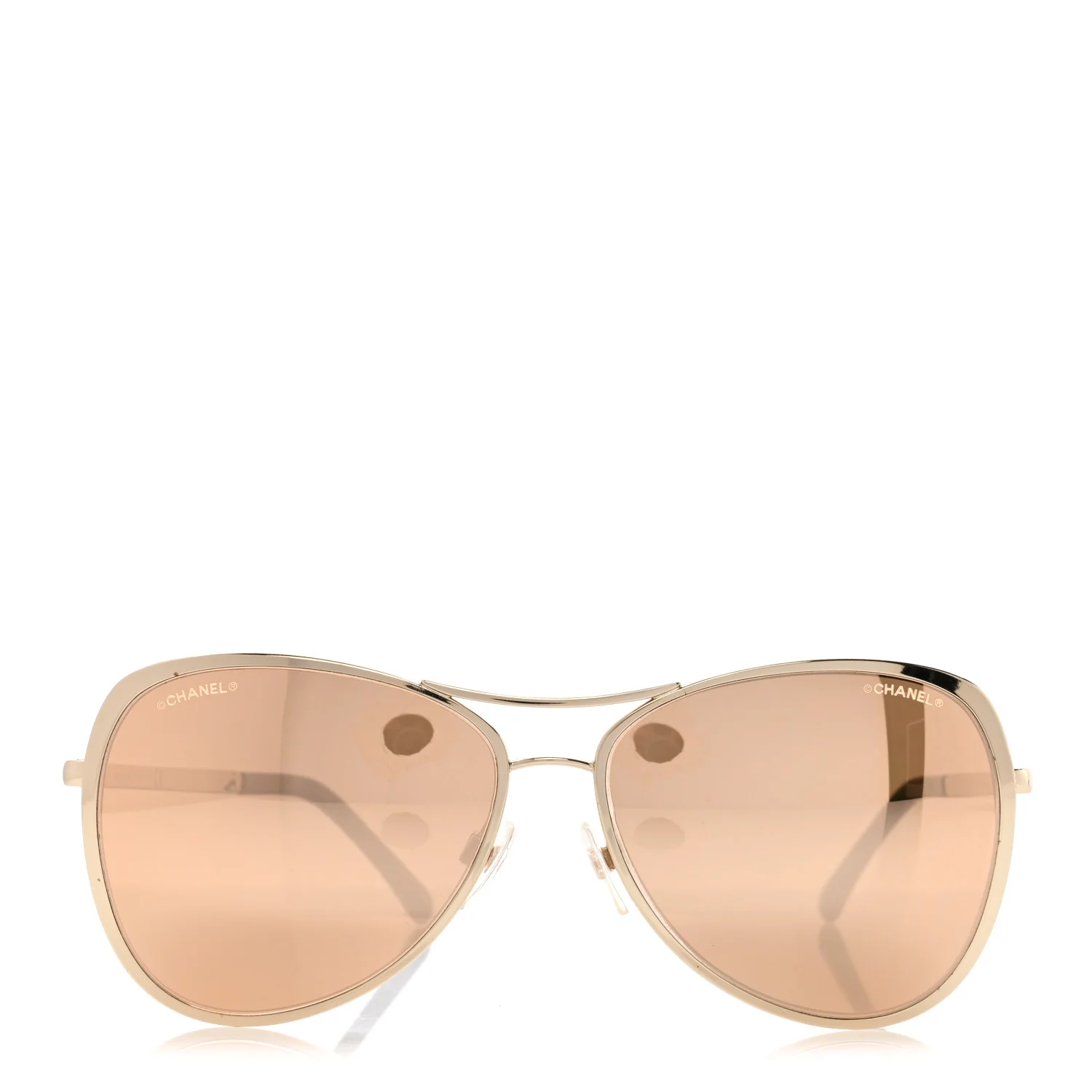 Metal Mirrored Pilot Summer Sunglasses 4223 Gold - Image 2
