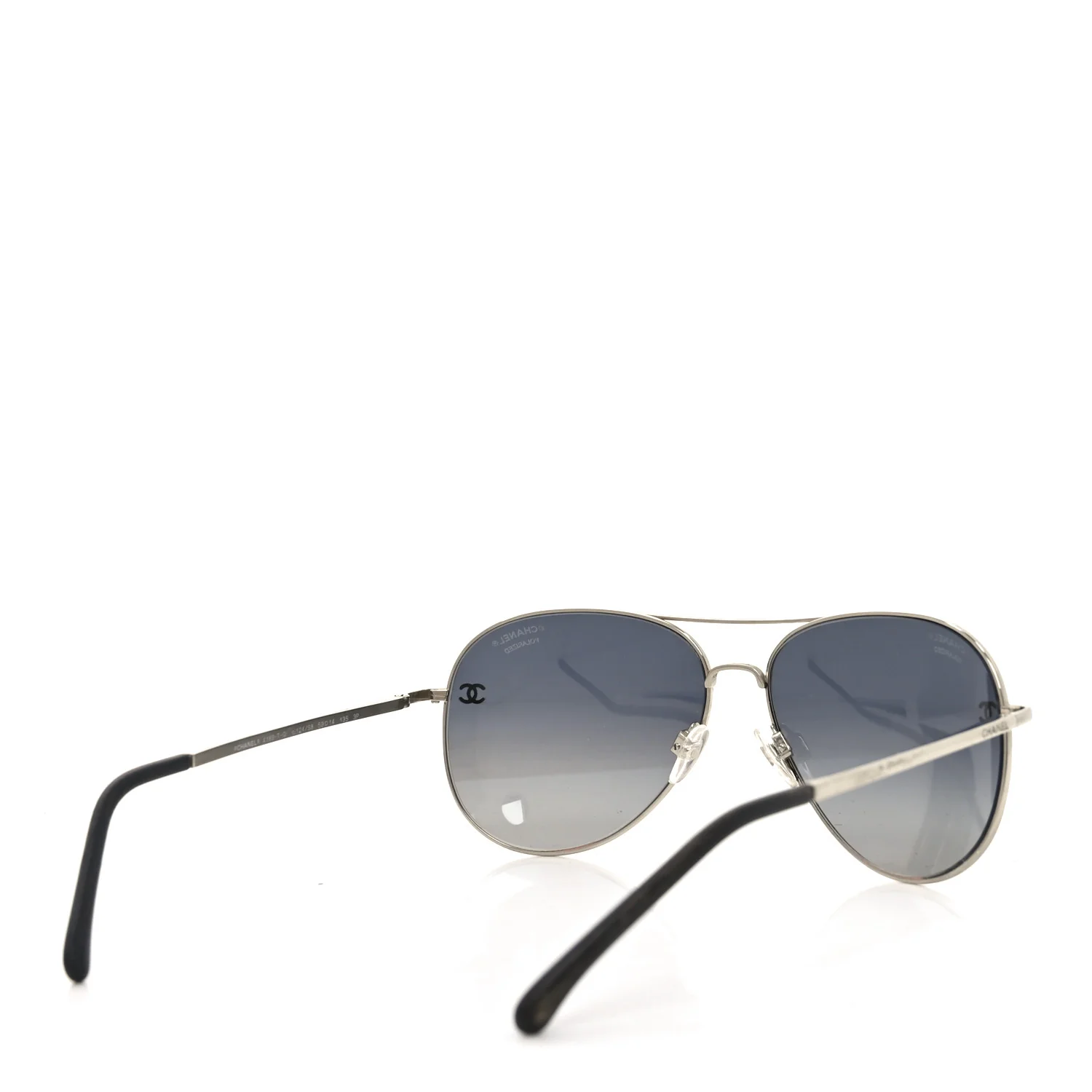 Metal Polarized CC Aviator Sunglasses 4189-T-Q Silver - Image 4