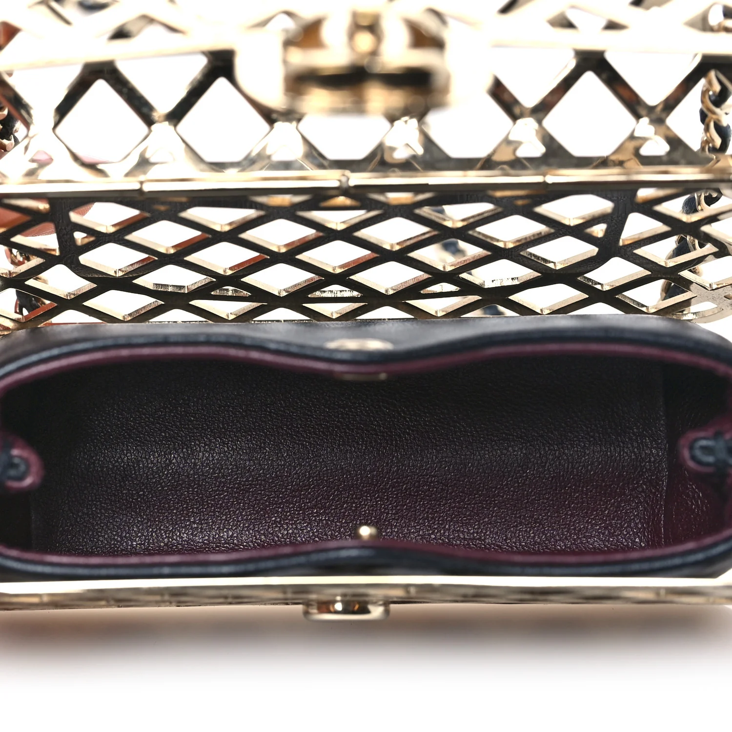 Metal Quilted Mini Rectangular Flap Gold - Image 5