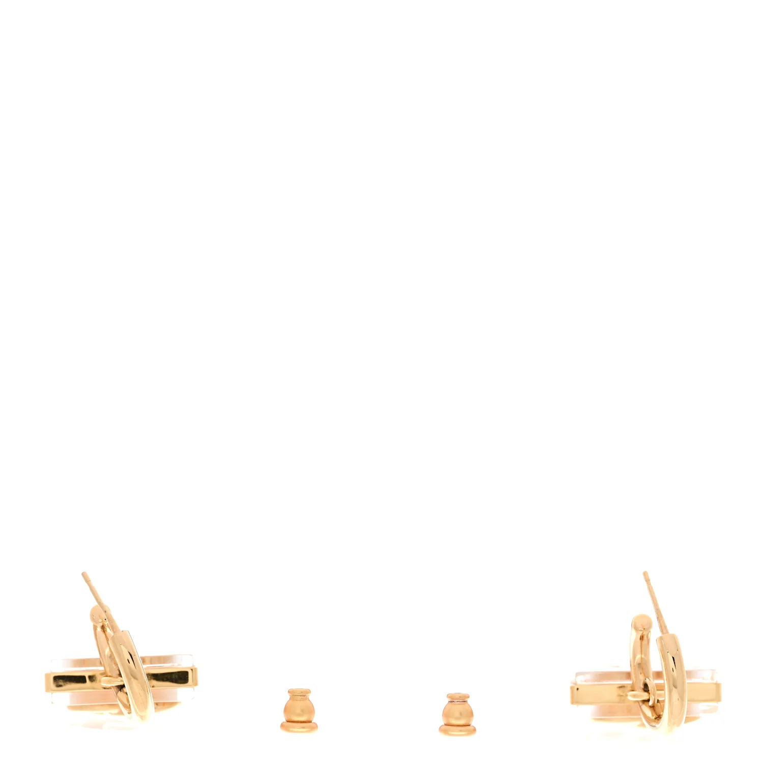 Metal Resin CC Square Drop Earrings Gold Transparent - Image 6