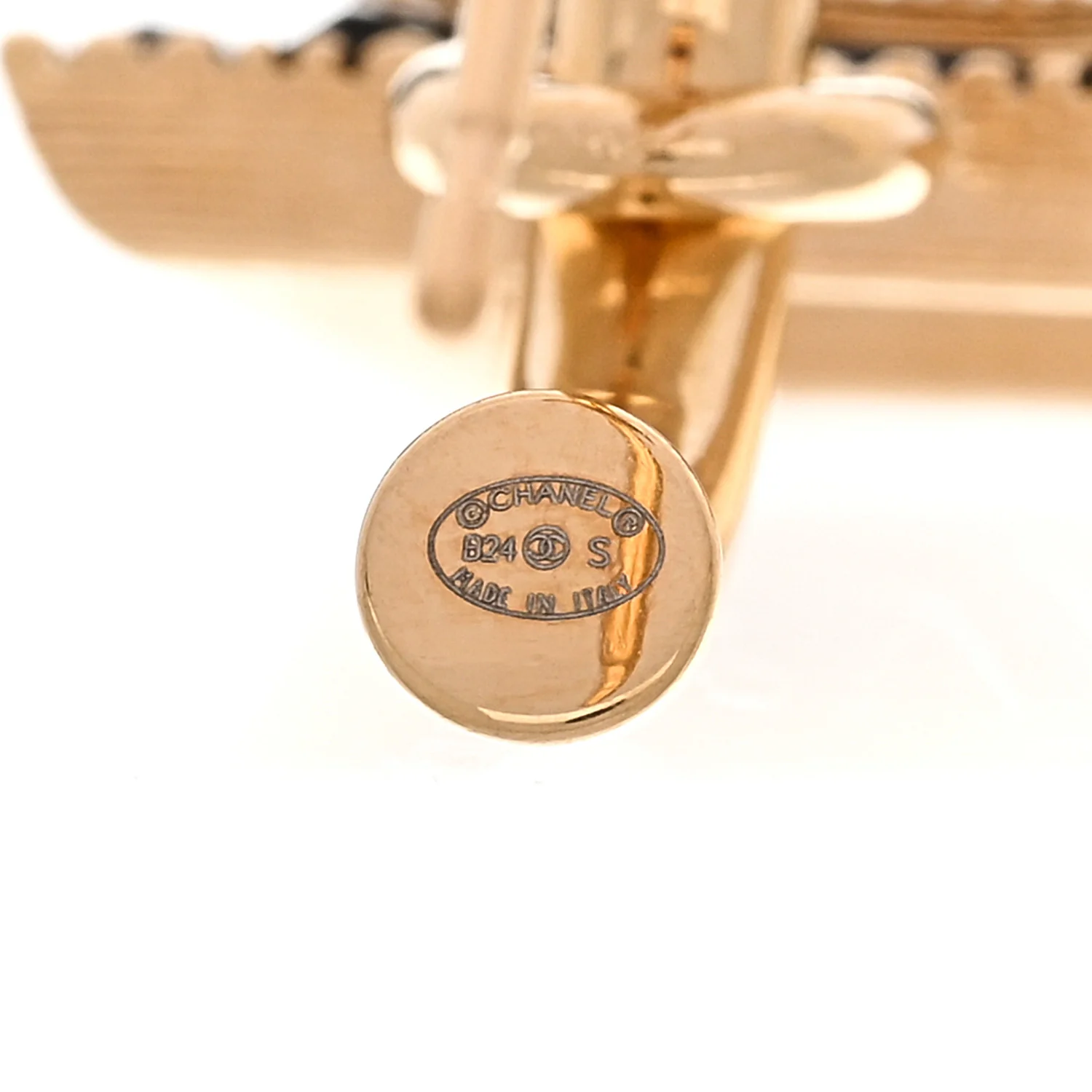 Metal Resin CC Square Drop Earrings Gold Transparent - Image 7