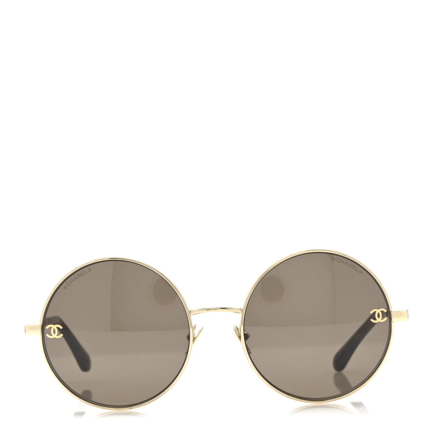Metal Round Sunglasses 4268 Gold Tortoise - Image 2