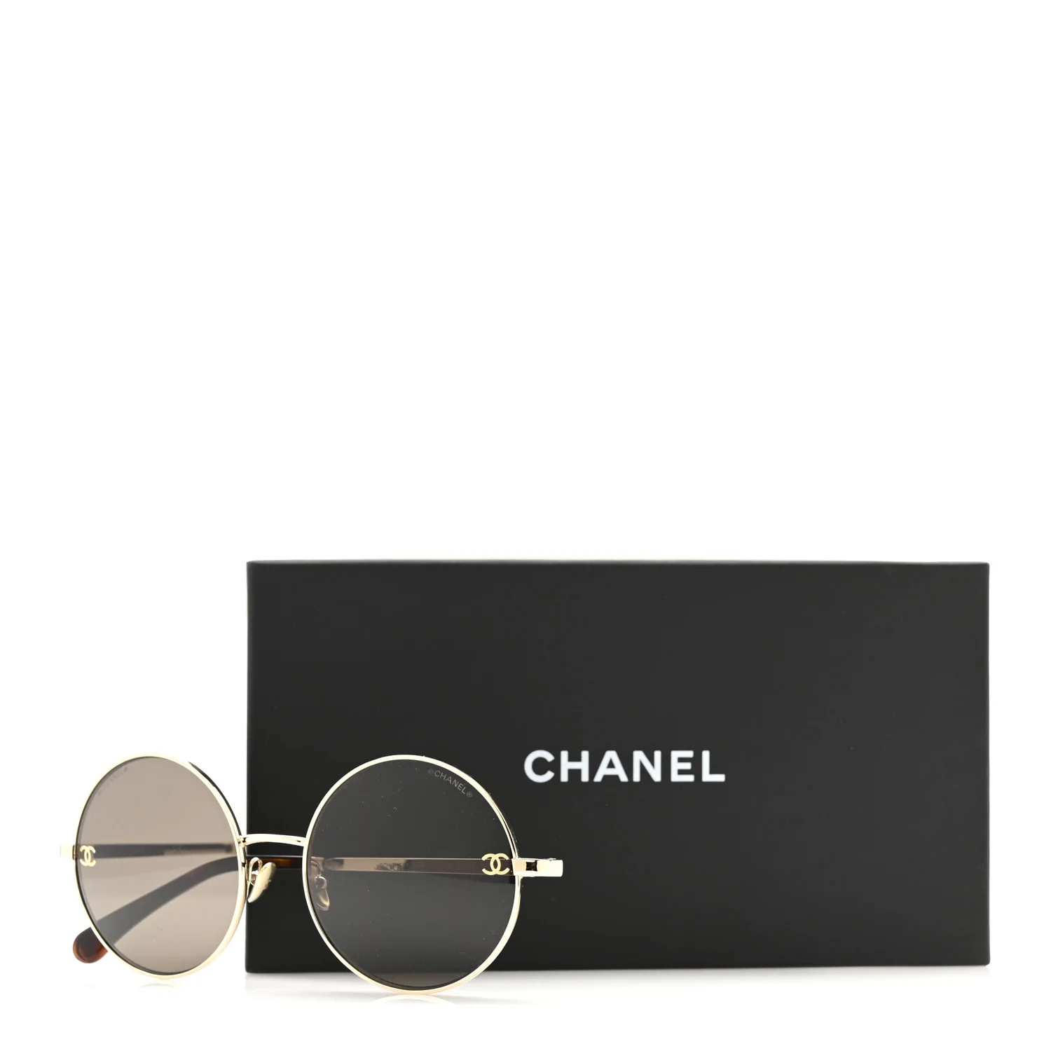 Metal Round Sunglasses 4268 Gold Tortoise - Image 8