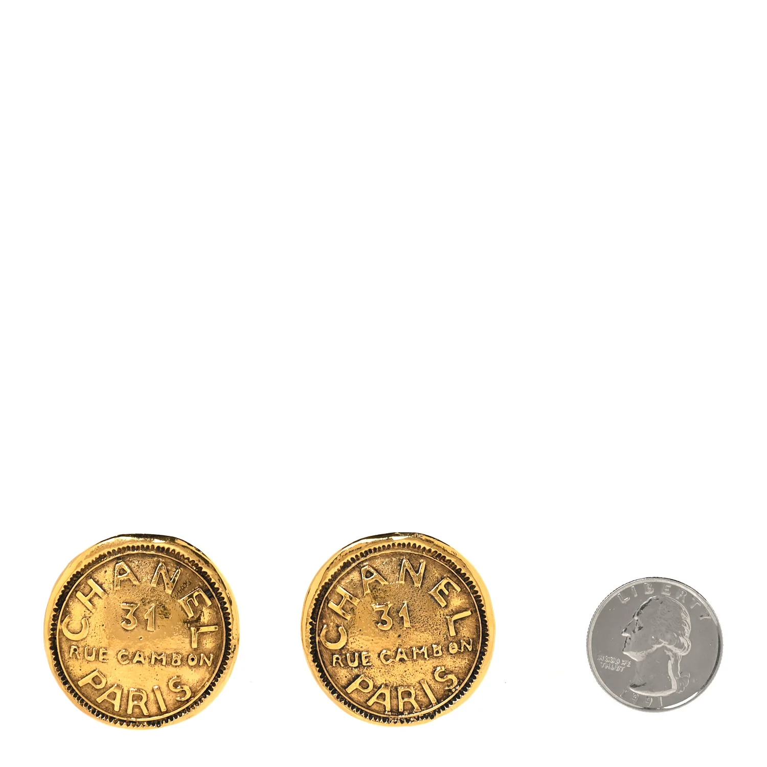 Metal Rue Cambon Clip On Earrings Gold - Image 3
