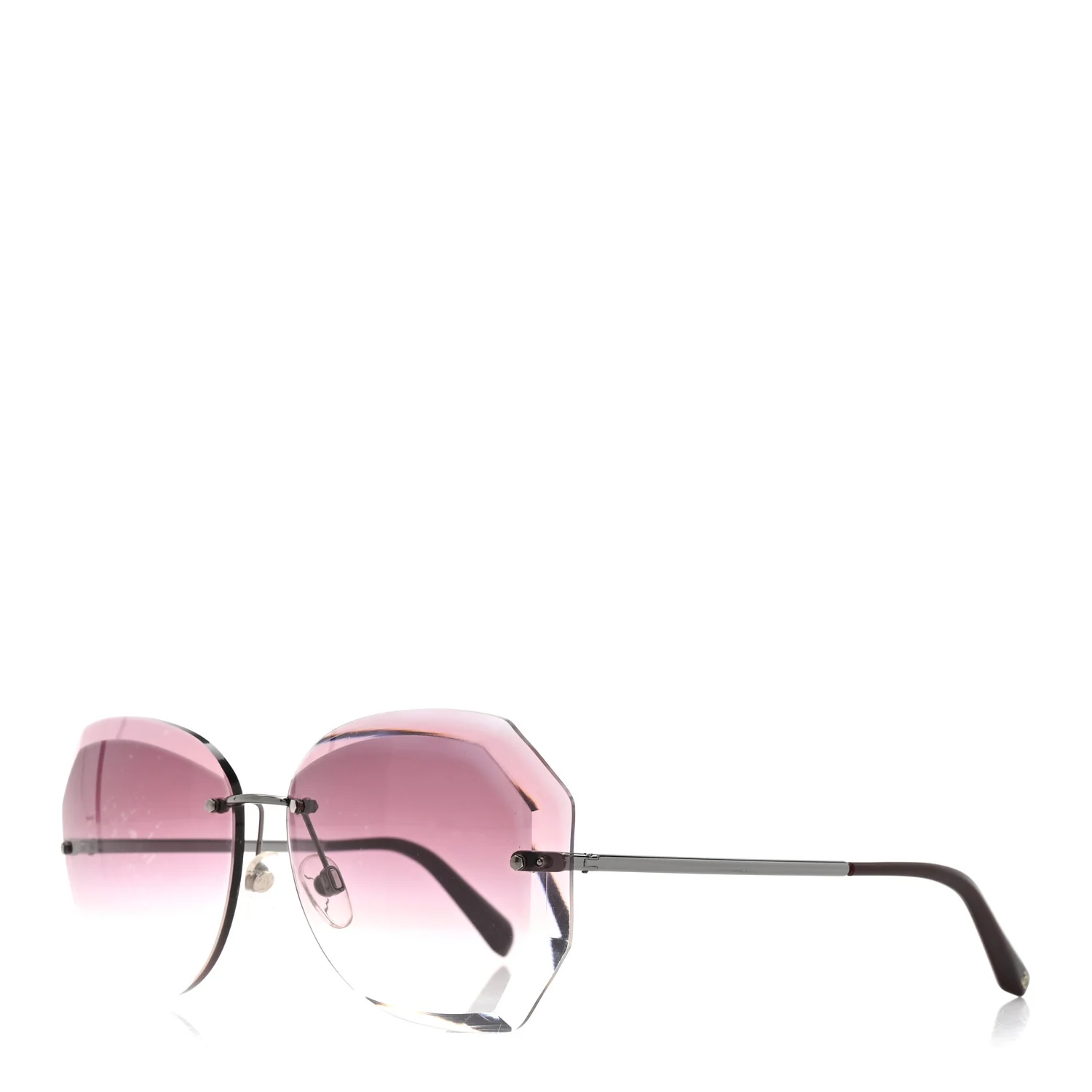 Metal Spring Round Sunglasses 4220 Pink - Image 2