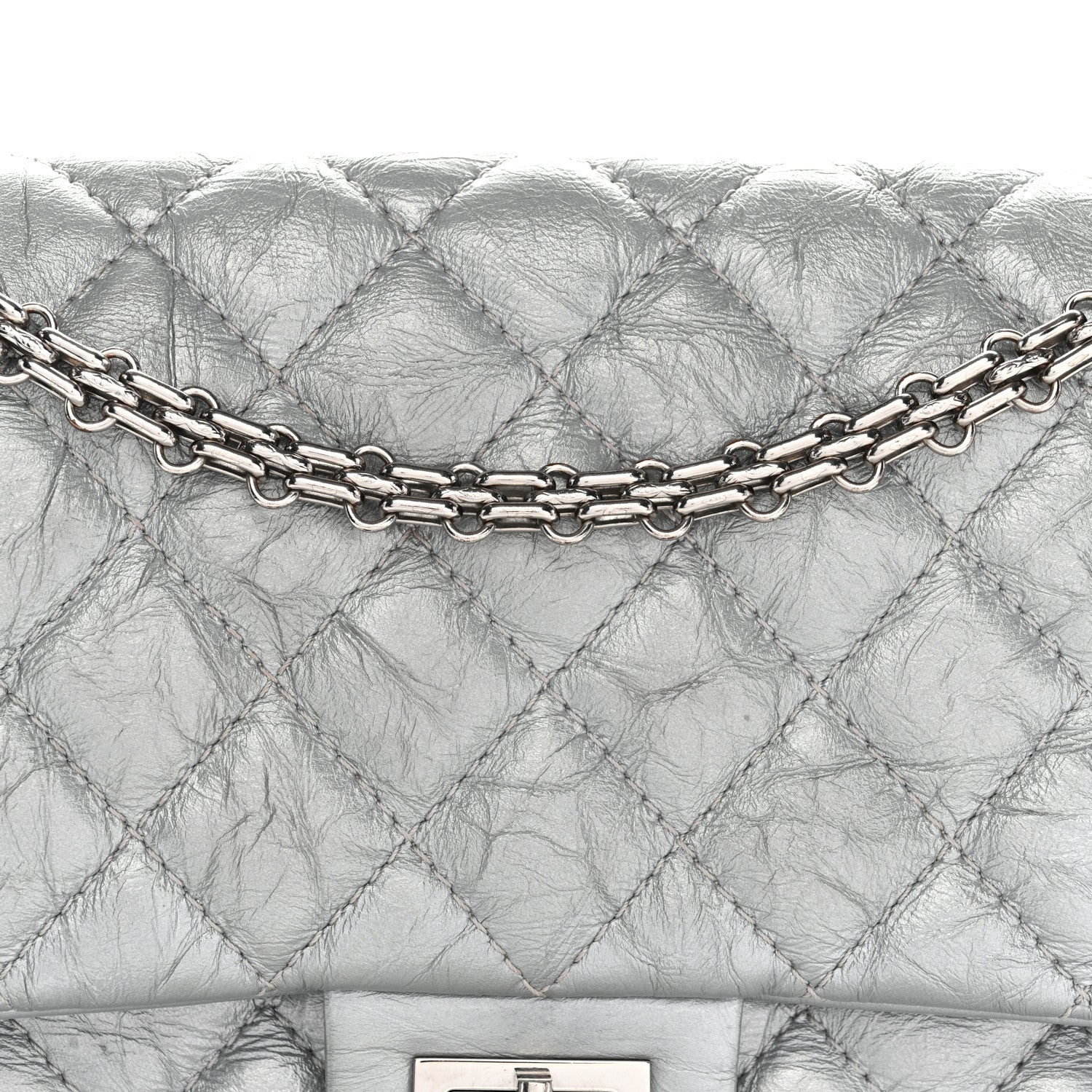 Metallic Aged Calfskin Quilted 2.55 Reissue 226 Flap Silver - Image 22