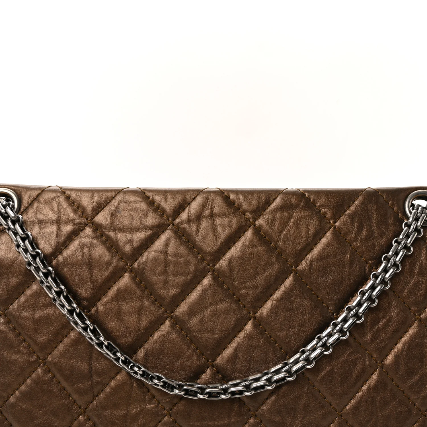 Metallic Aged Calfskin Quilted 2.55 Reissue 227 Flap Bronze - Image 15