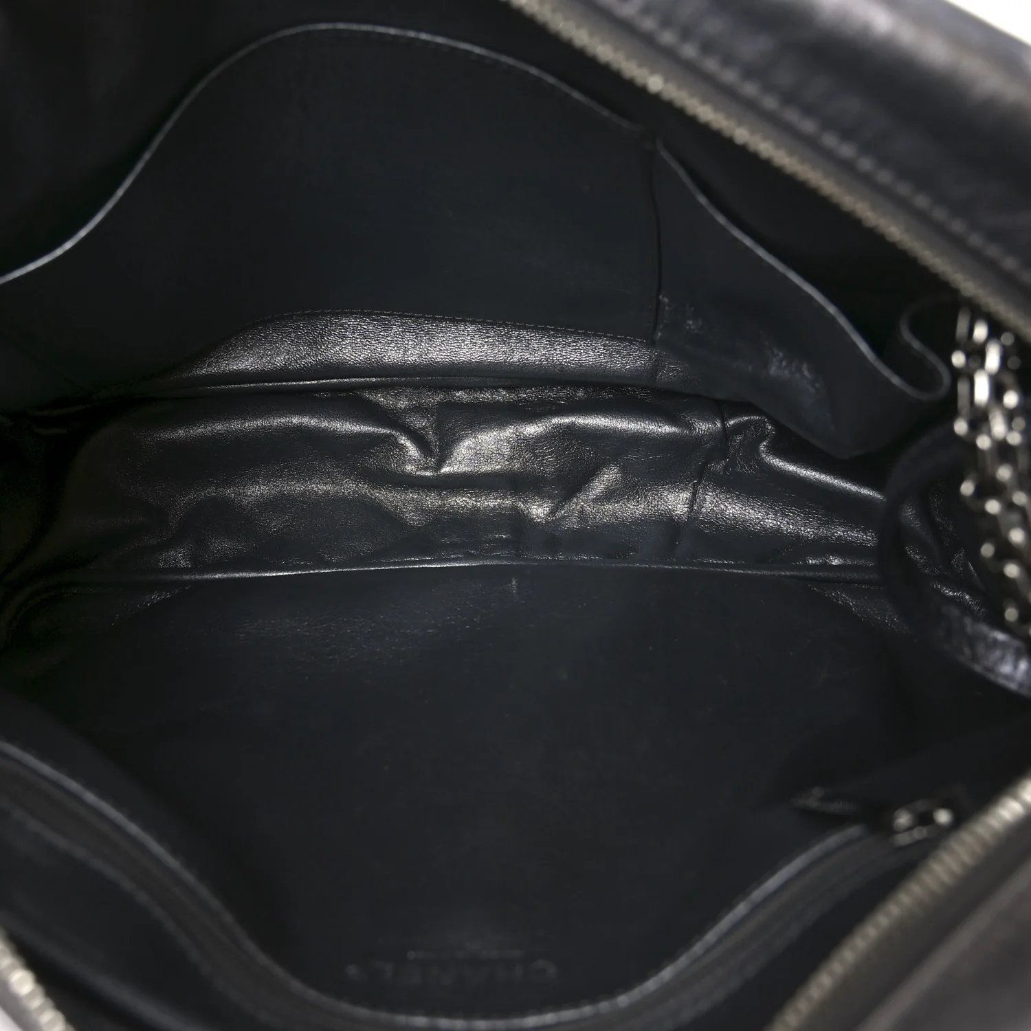 Metallic Aged Calfskin Quilted Large Reissue Camera Case Dark Silver - Image 5