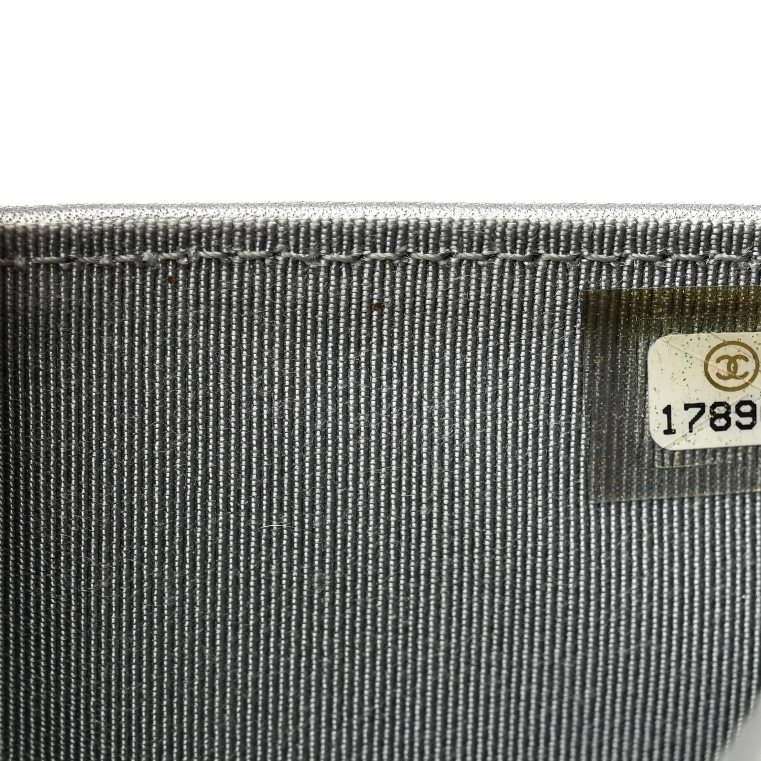 Metallic Aged Calfskin Stitched Reissue Compact Wallet Silver - Image 7