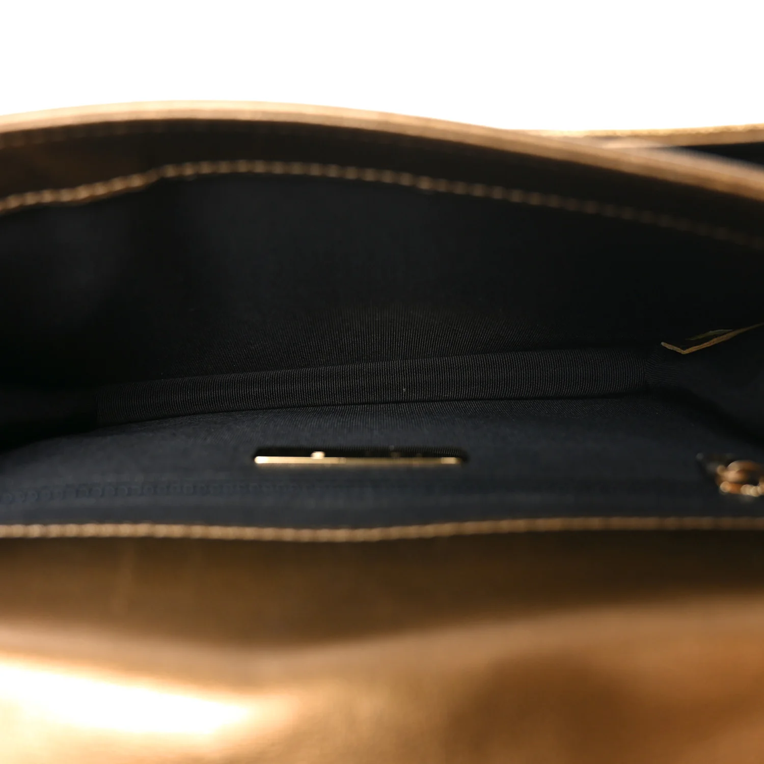 Metallic Calfskin Caviar Quilted Chain Handle Flap Gold - Image 5