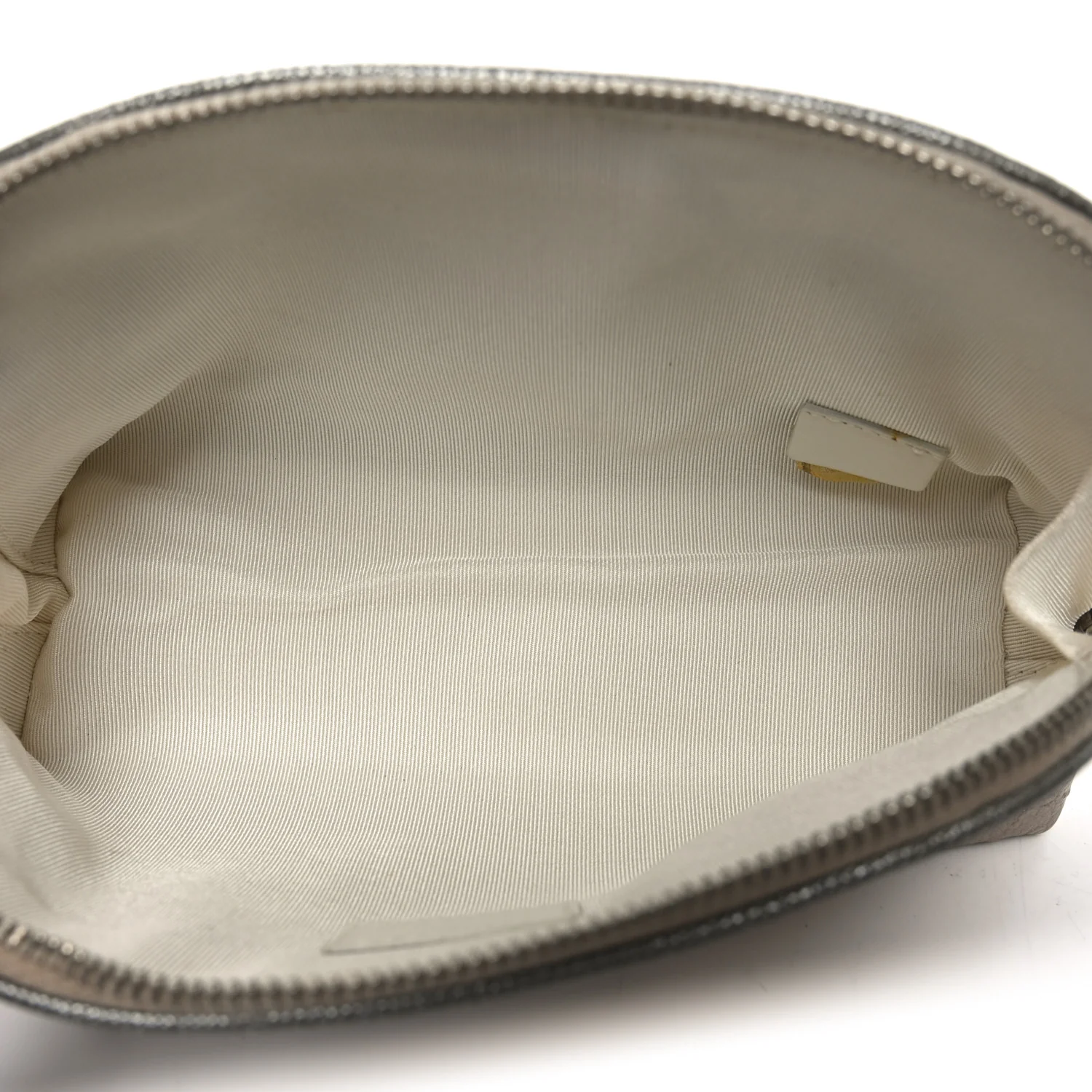 Metallic Calfskin Diamond Embossed Cosmetic Pouch Pink - Image 5