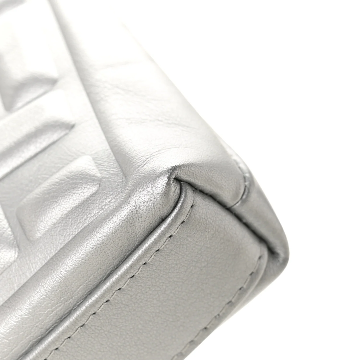 Metallic Calfskin Keyboard Pouch Silver - Image 10