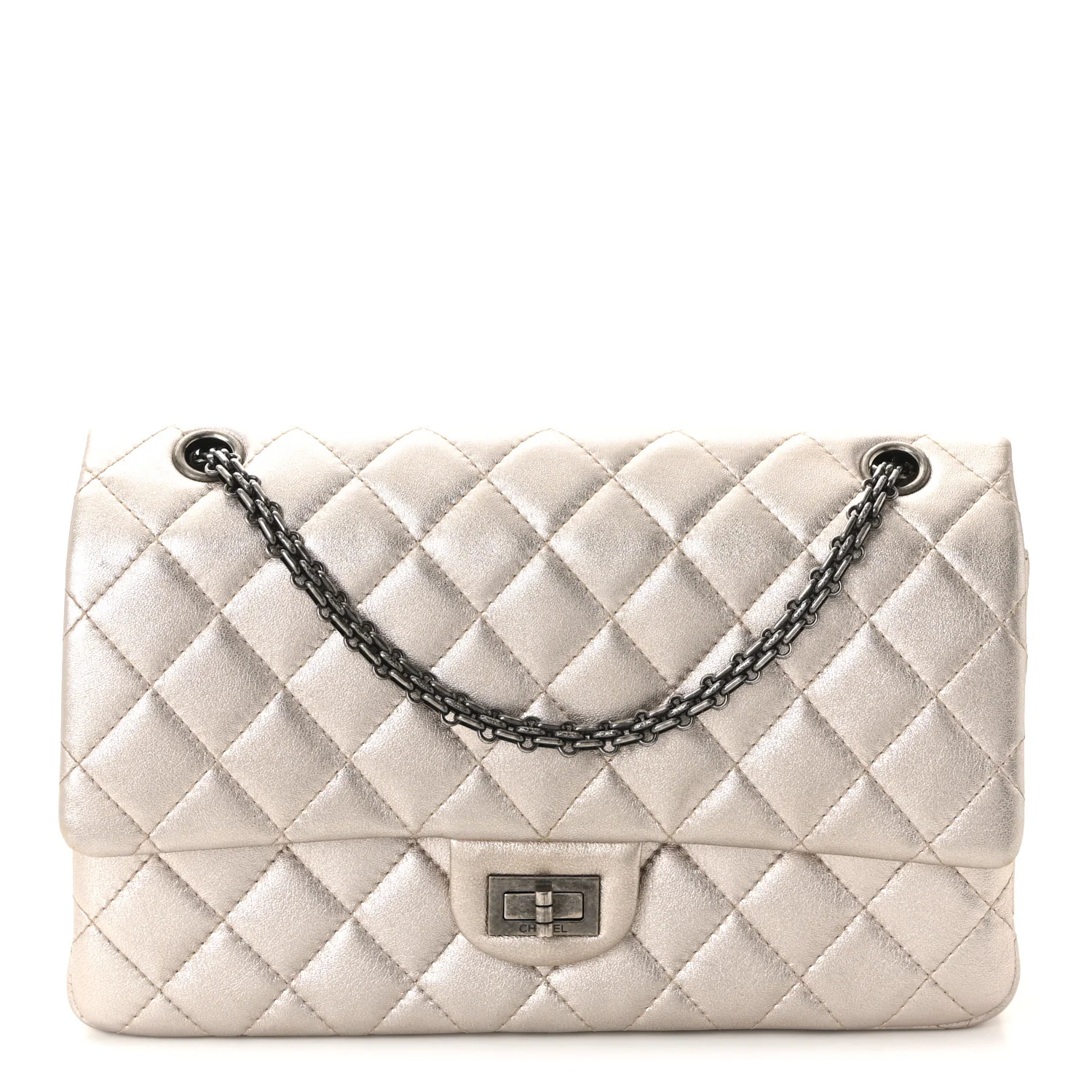 Metallic Calfskin Quilted 2.55 Reissue 226 Flap Light Pink