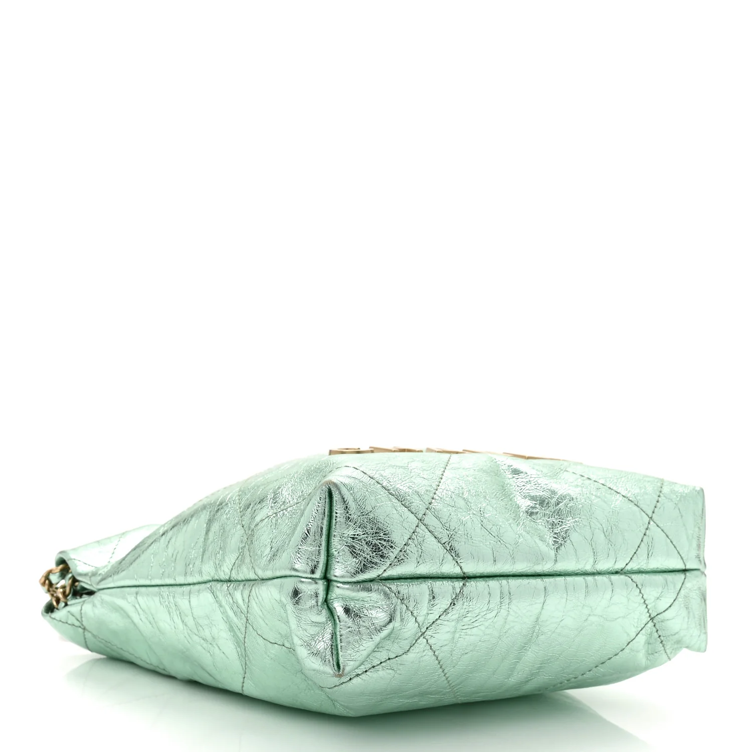 Metallic Calfskin Quilted Mini Chanel 22 Green - Image 4