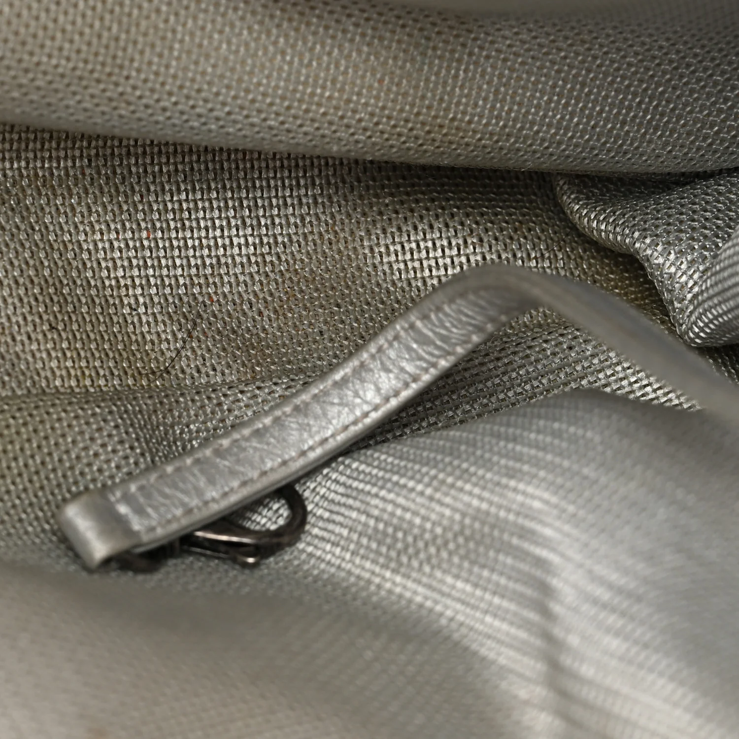 Metallic Calfskin Quilted XXL Travel Flap Bag Silver - Image 14