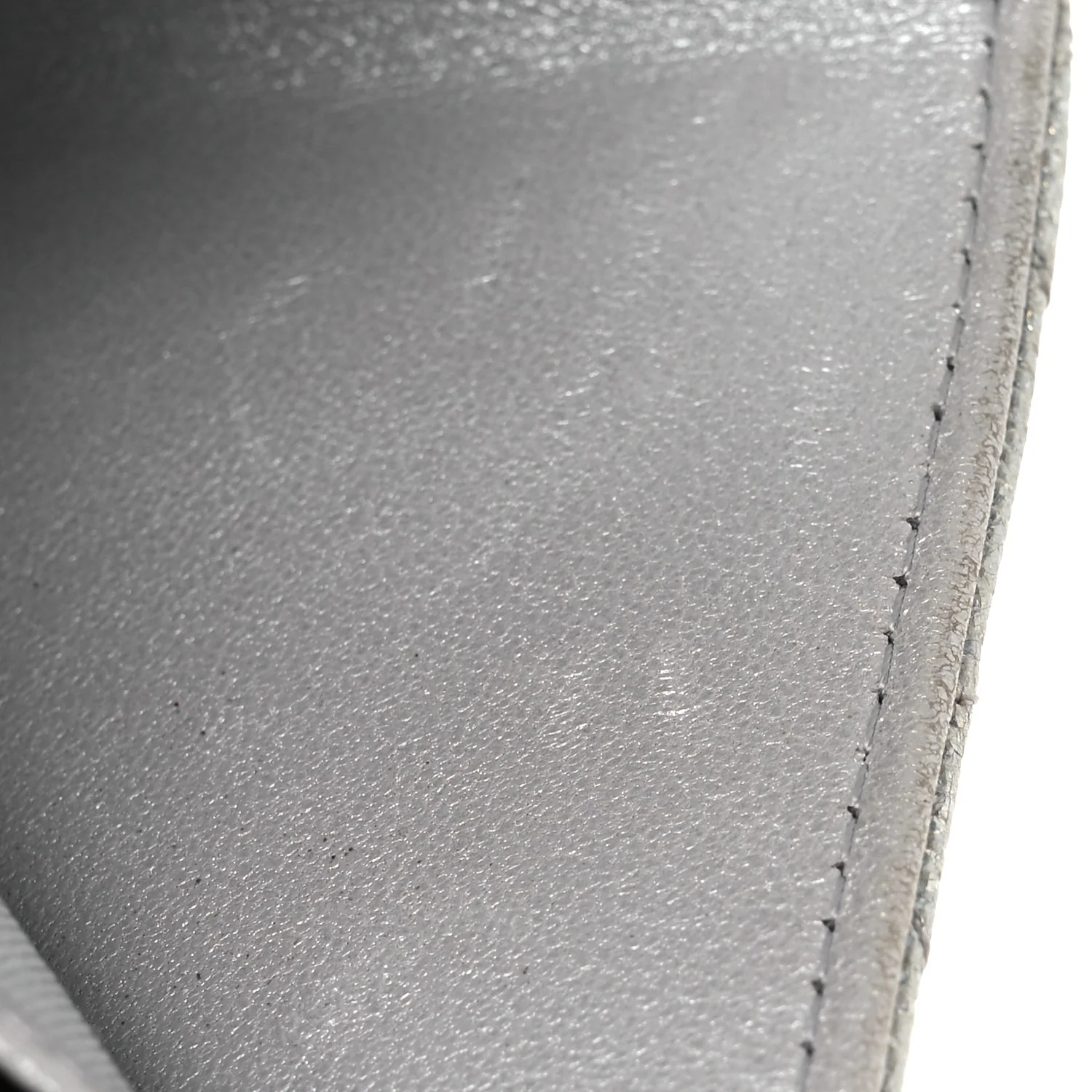 Metallic Caviar Quilted Compact Flap Wallet Silver - Image 13