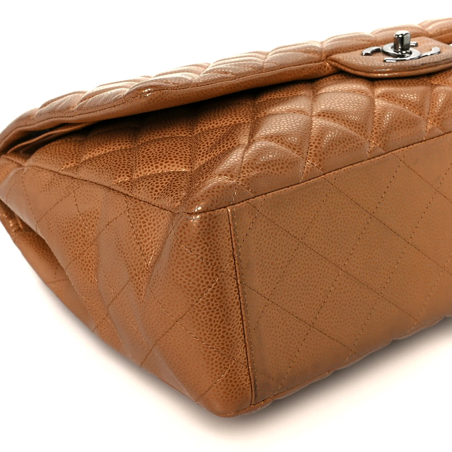 Metallic Caviar Quilted Maxi Double Flap Copper - Image 10