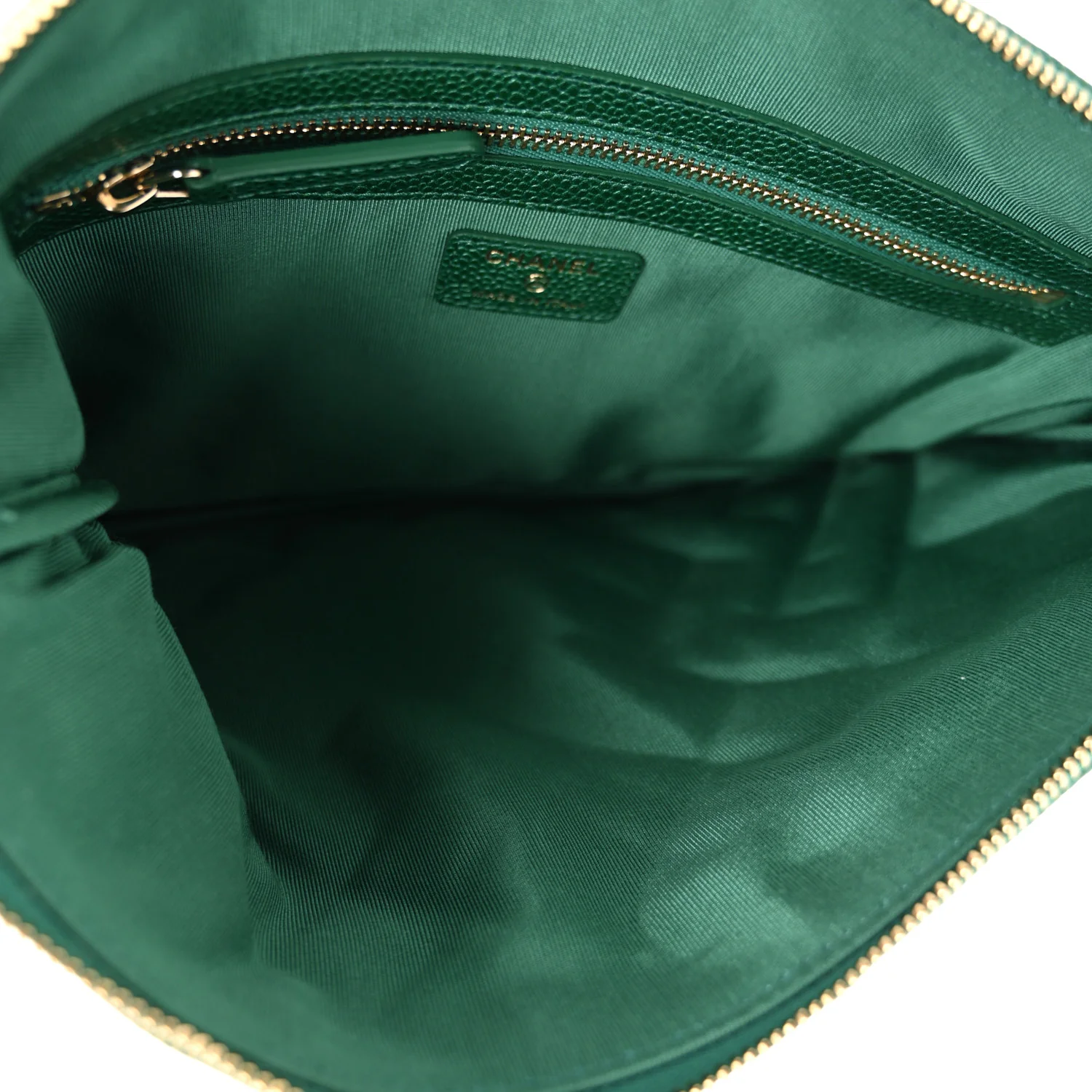 Metallic Caviar Quilted Medium Cosmetic Case Green - Image 5