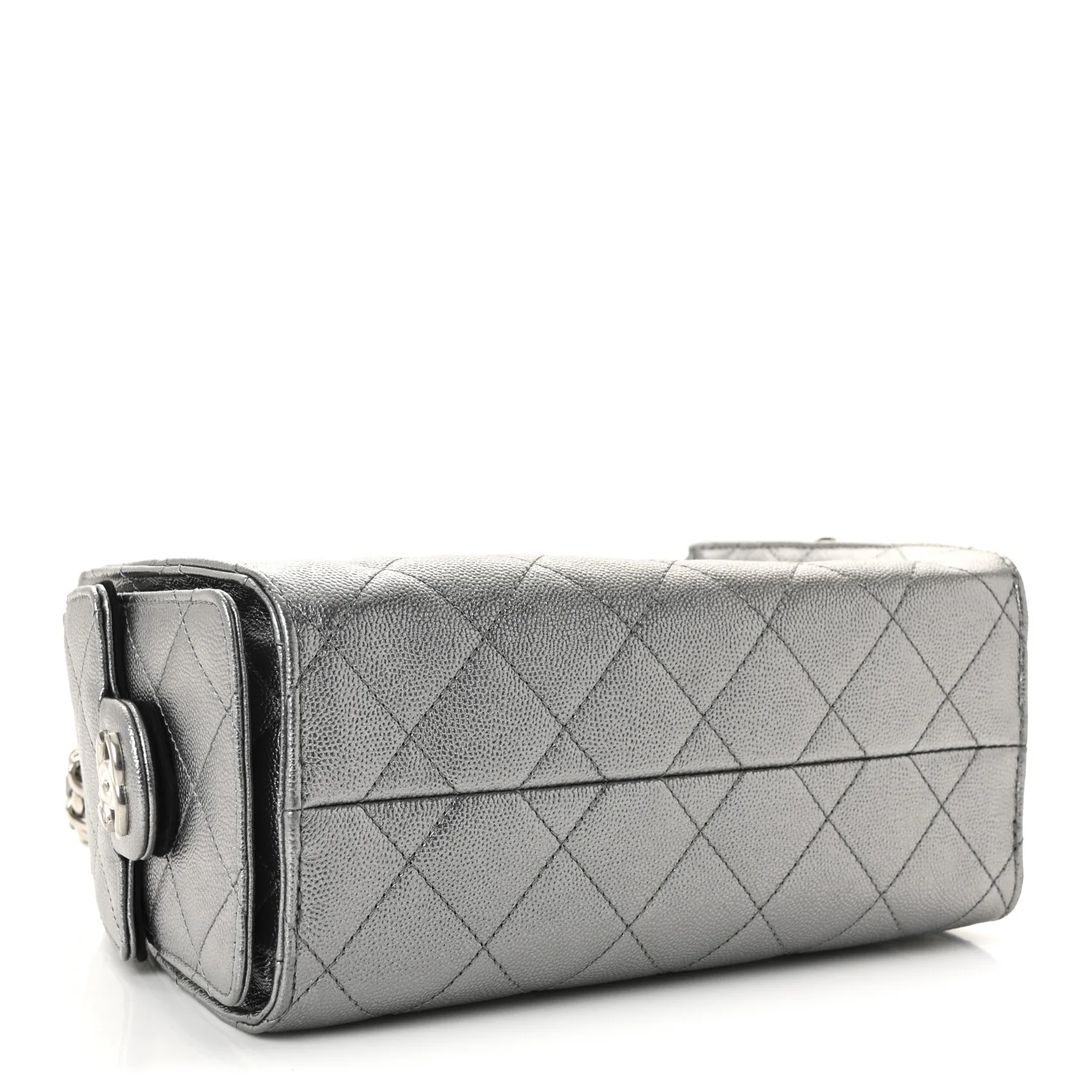 Metallic Caviar Quilted Mini Chanel 25 Handbag Anthracite - Image 4