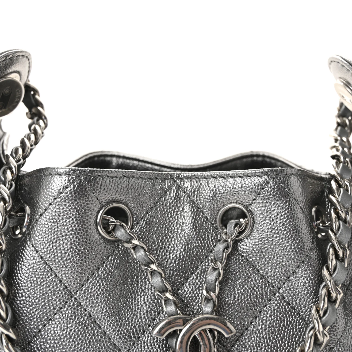 Metallic Caviar Quilted Mini Chanel 25 Handbag Anthracite - Image 8