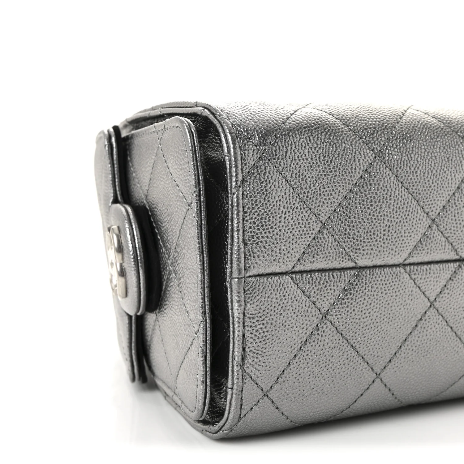 Metallic Caviar Quilted Mini Chanel 25 Handbag Anthracite - Image 9