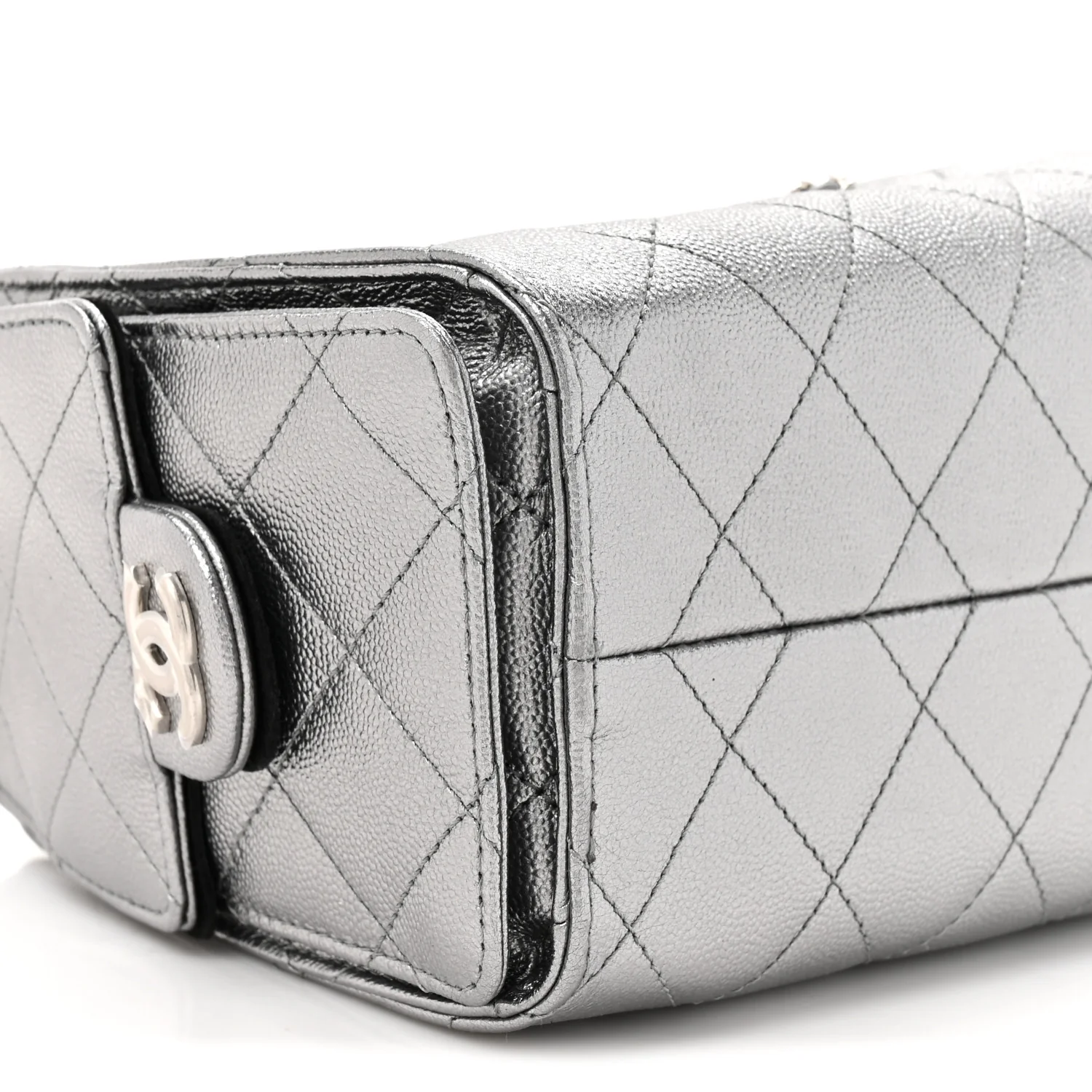 Metallic Caviar Quilted Mini Chanel 25 Handbag Anthracite - Image 10