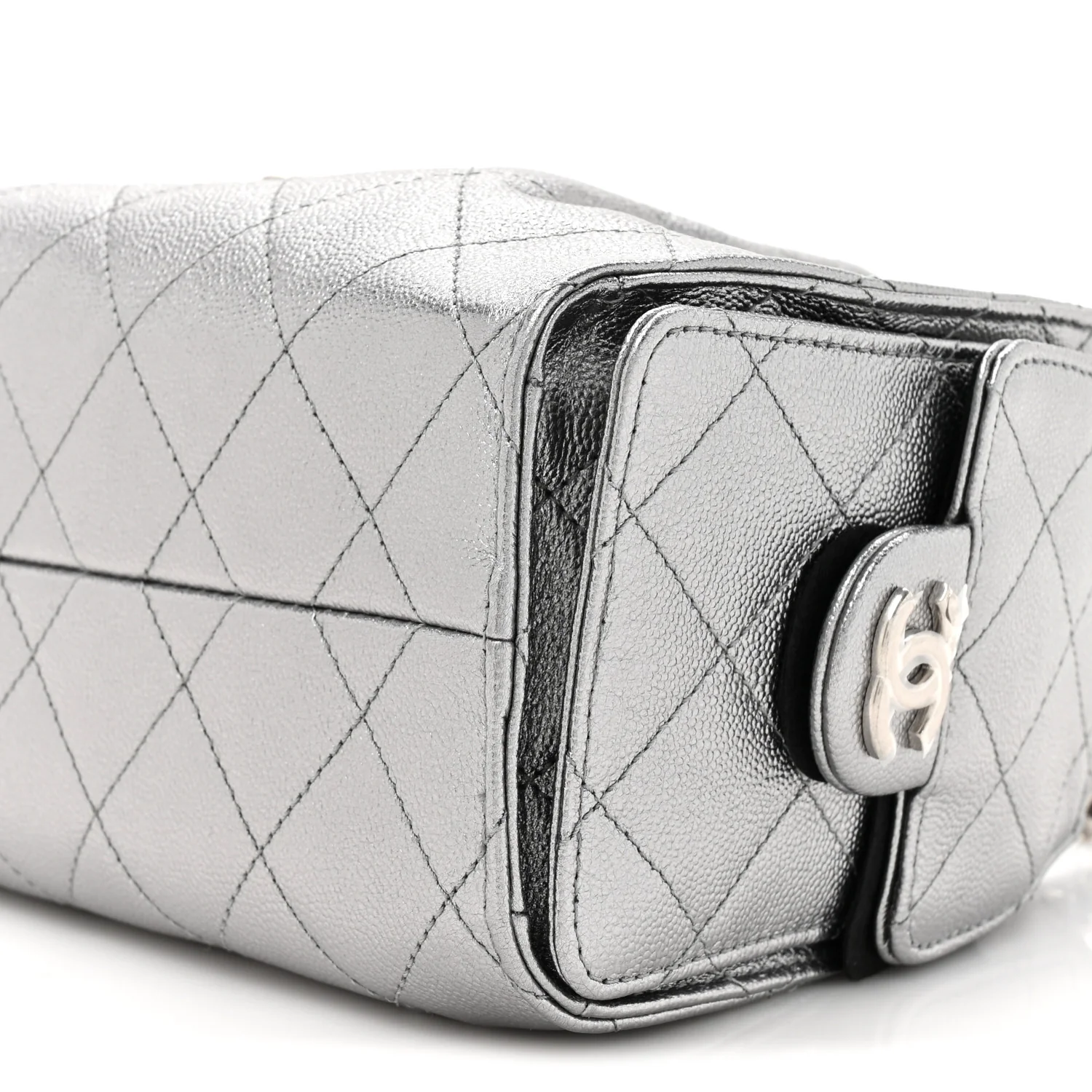 Metallic Caviar Quilted Mini Chanel 25 Handbag Anthracite - Image 9
