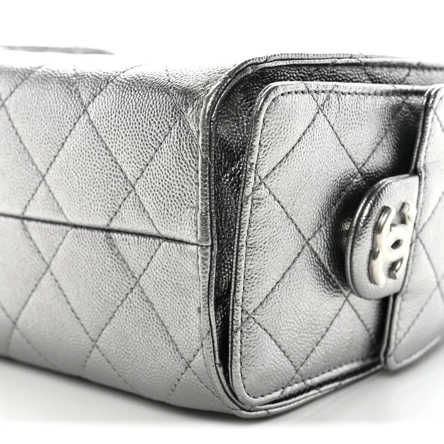 Metallic Caviar Quilted Mini Chanel 25 Handbag Anthracite - Image 10