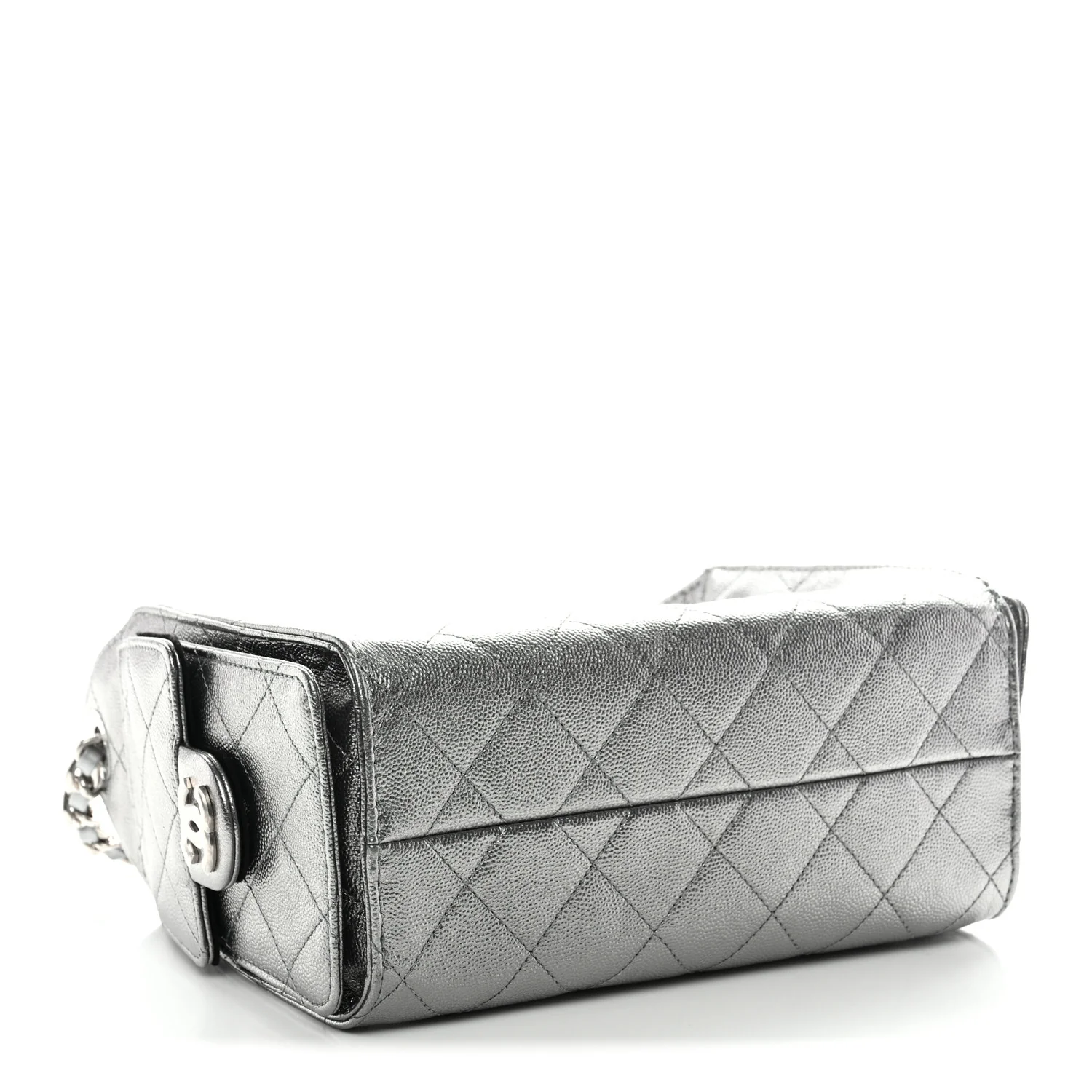 Metallic Caviar Quilted Mini Chanel 25 Handbag Anthracite - Image 4