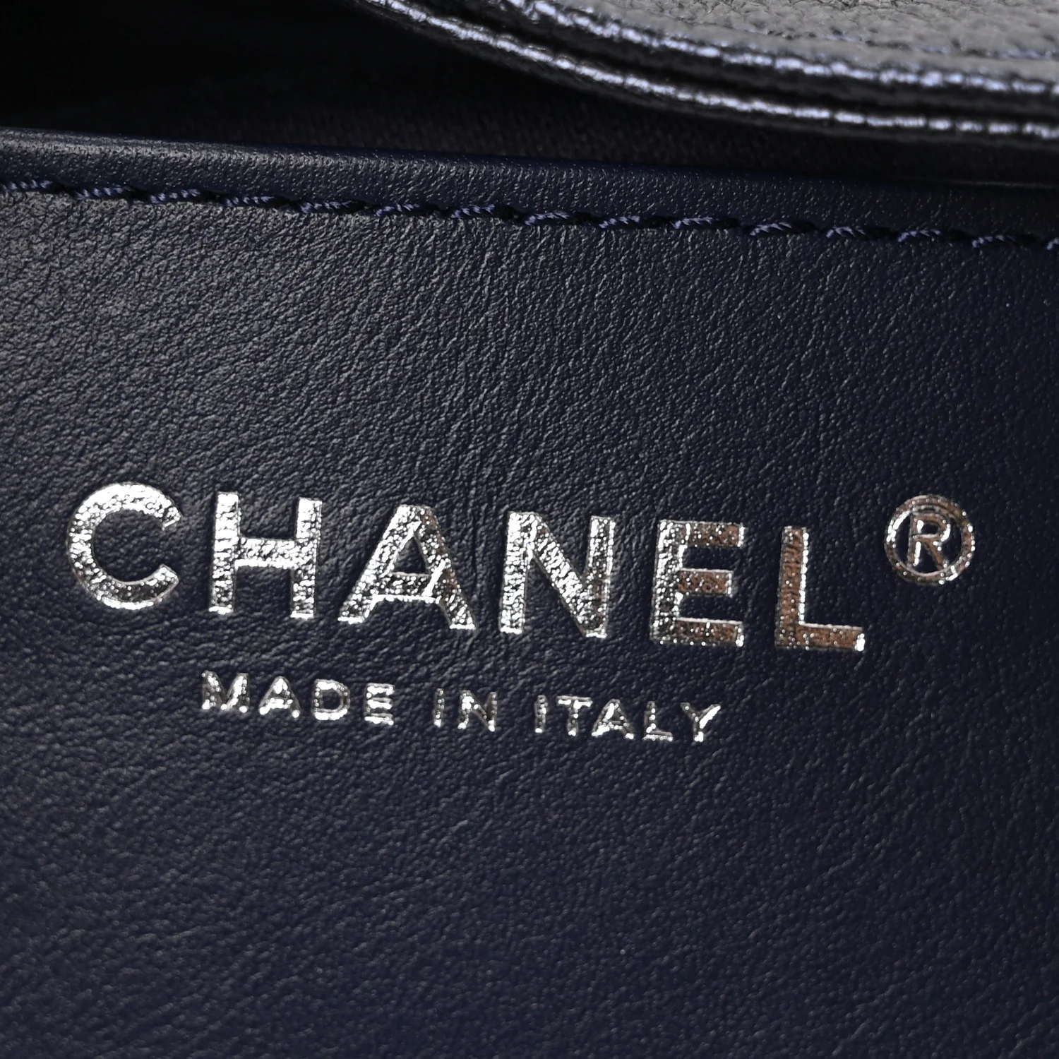 Metallic Caviar Quilted Mini Chanel 25 Handbag Dark Blue - Image 6