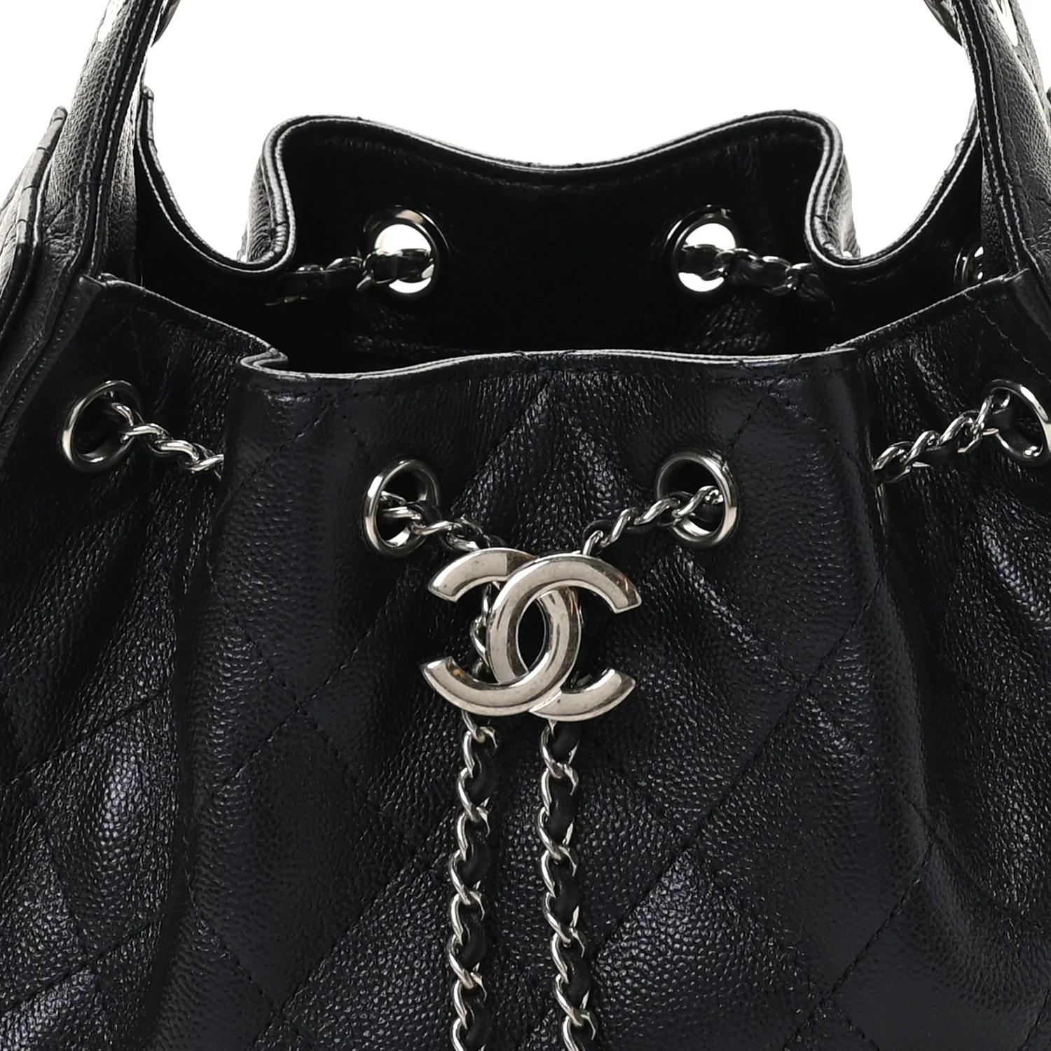 Metallic Caviar Quilted Mini Chanel 25 Handbag Dark Blue - Image 8