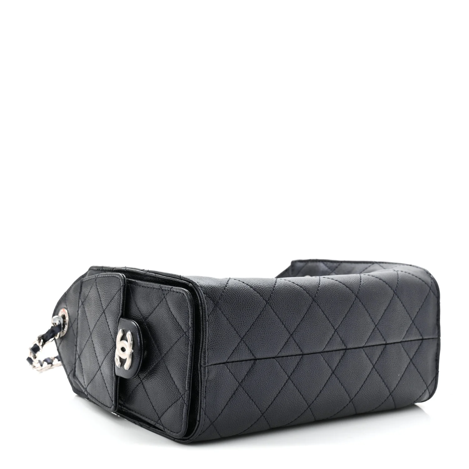 Metallic Caviar Quilted Mini Chanel 25 Handbag Dark Blue - Image 4