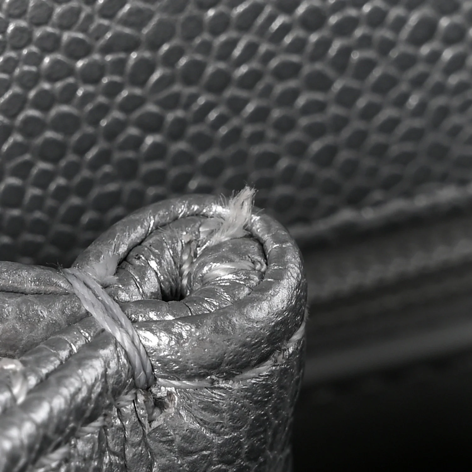 Metallic Caviar Quilted Mini Coco Handle Flap Silvery - Image 11