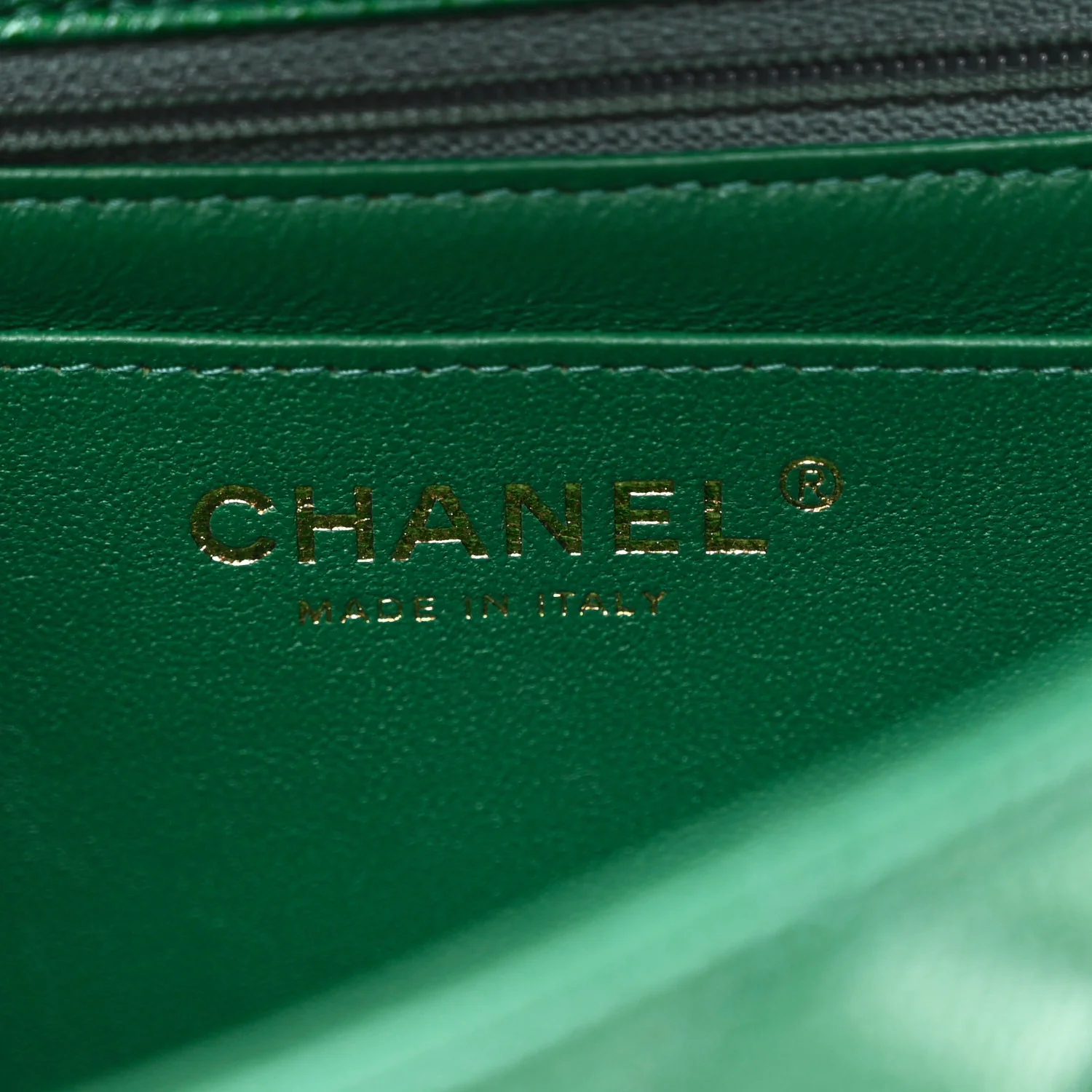 Metallic Caviar Quilted Mini Rectangular Flap Green - Image 6