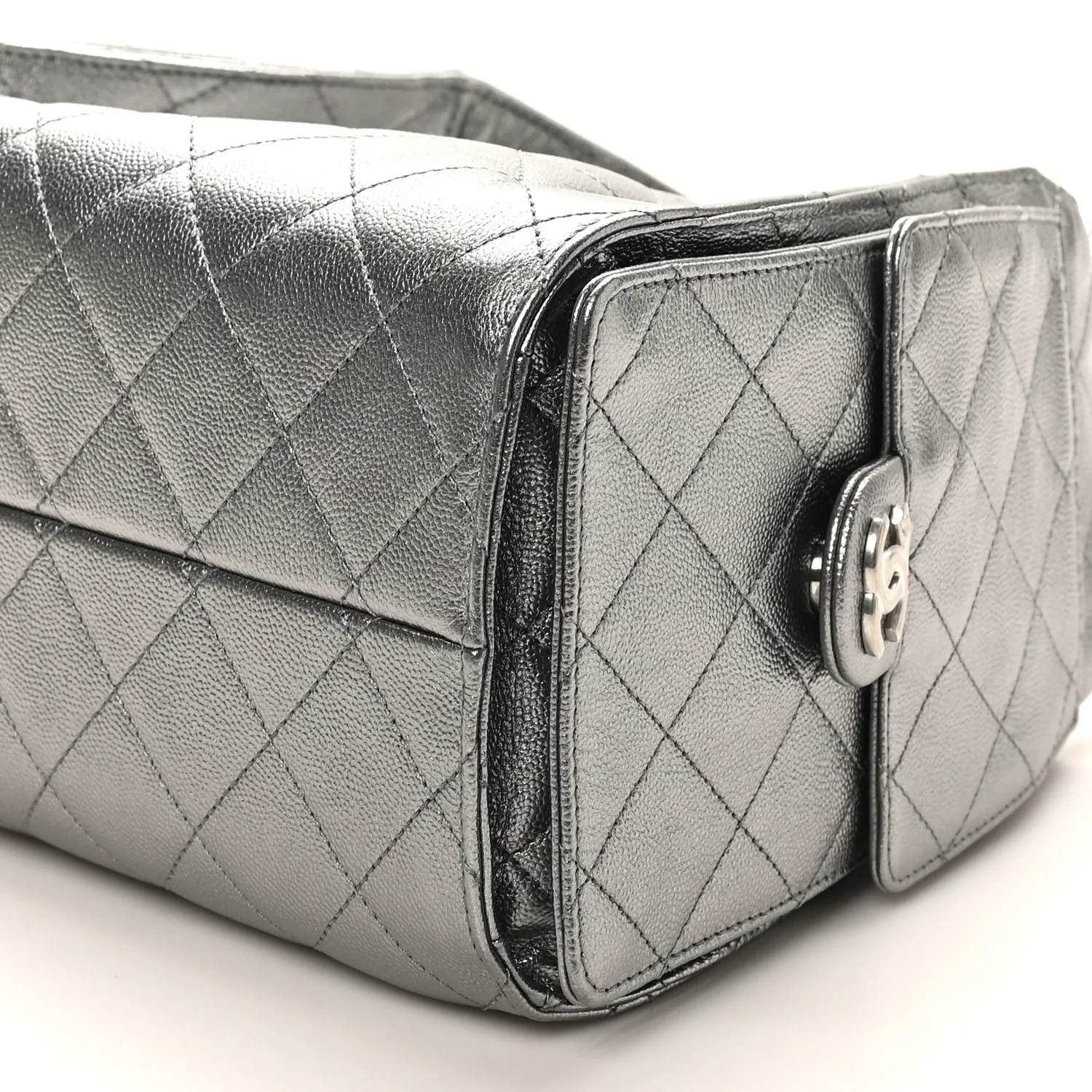 Metallic Caviar Quilted Small Chanel 25 Handbag Anthracite - Image 18