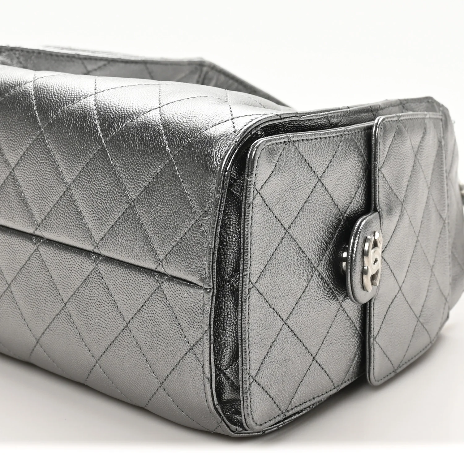Metallic Caviar Quilted Small Chanel 25 Handbag Anthracite - Image 20