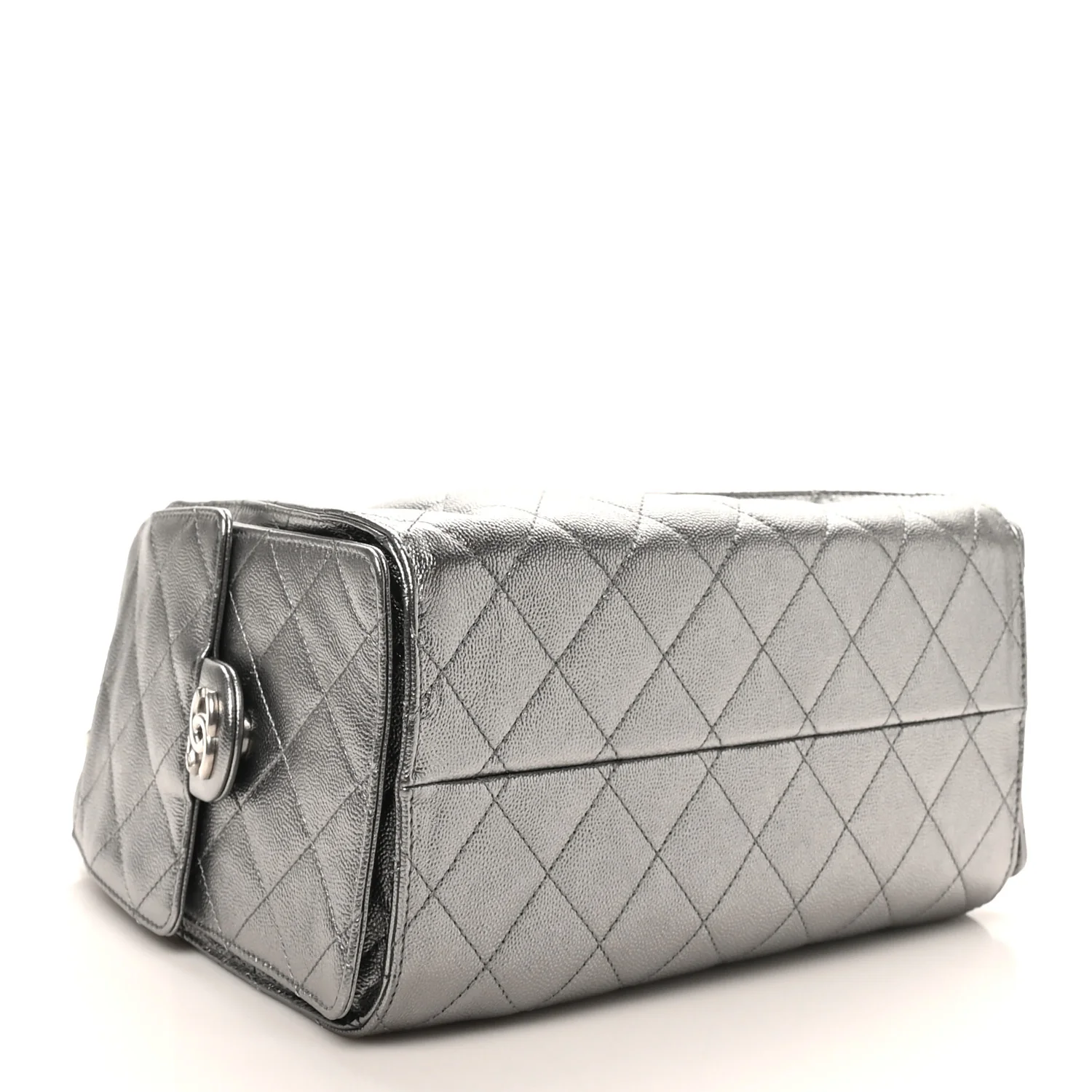 Metallic Caviar Quilted Small Chanel 25 Handbag Anthracite - Image 4