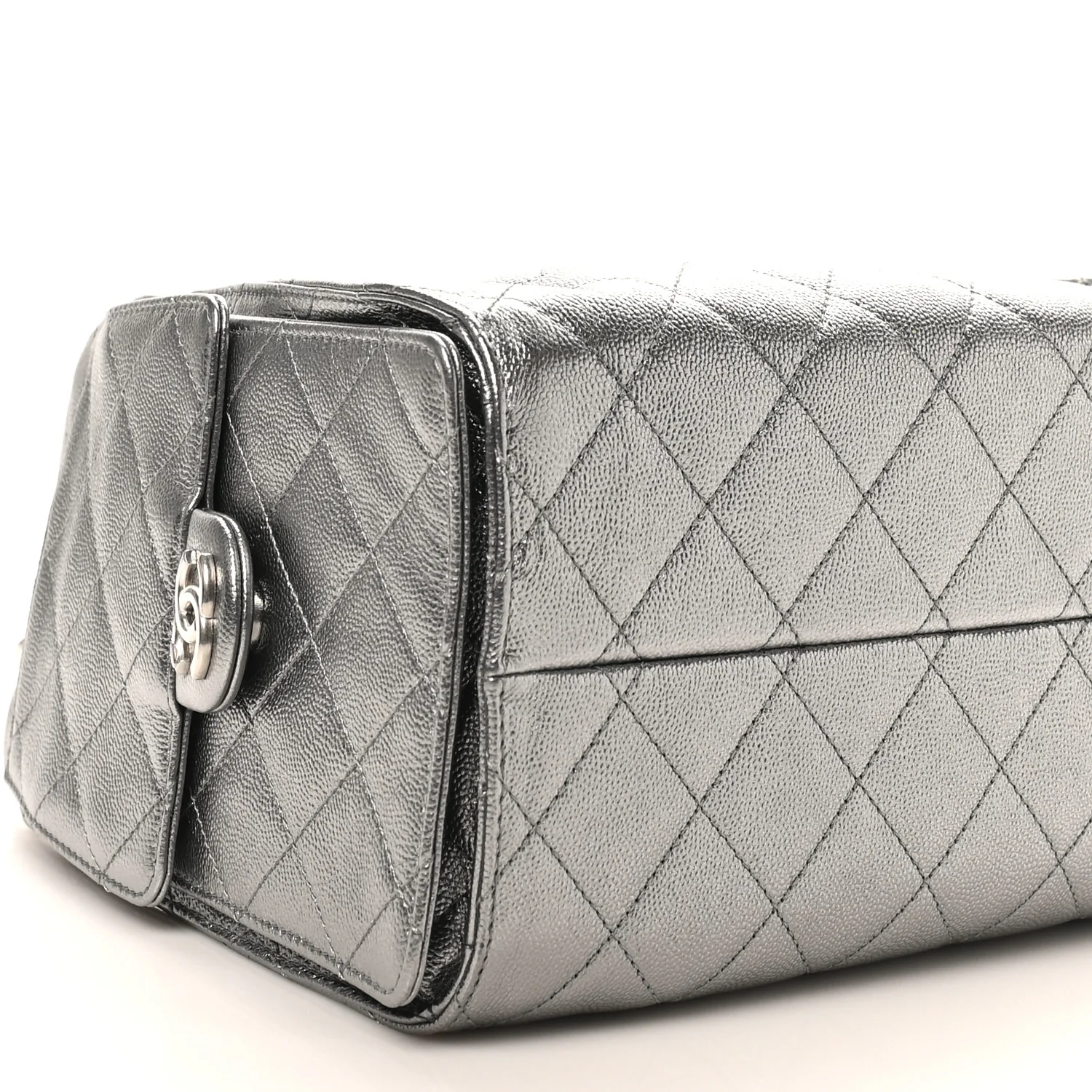 Metallic Caviar Quilted Small Chanel 25 Handbag Anthracite - Image 9