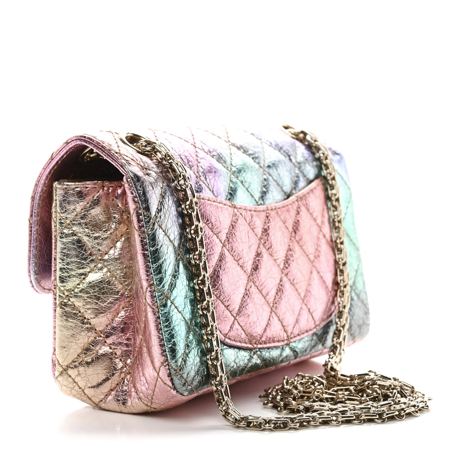 Metallic Goatskin Quilted Mini 2.55 Reissue Flap Multicolor - Image 3