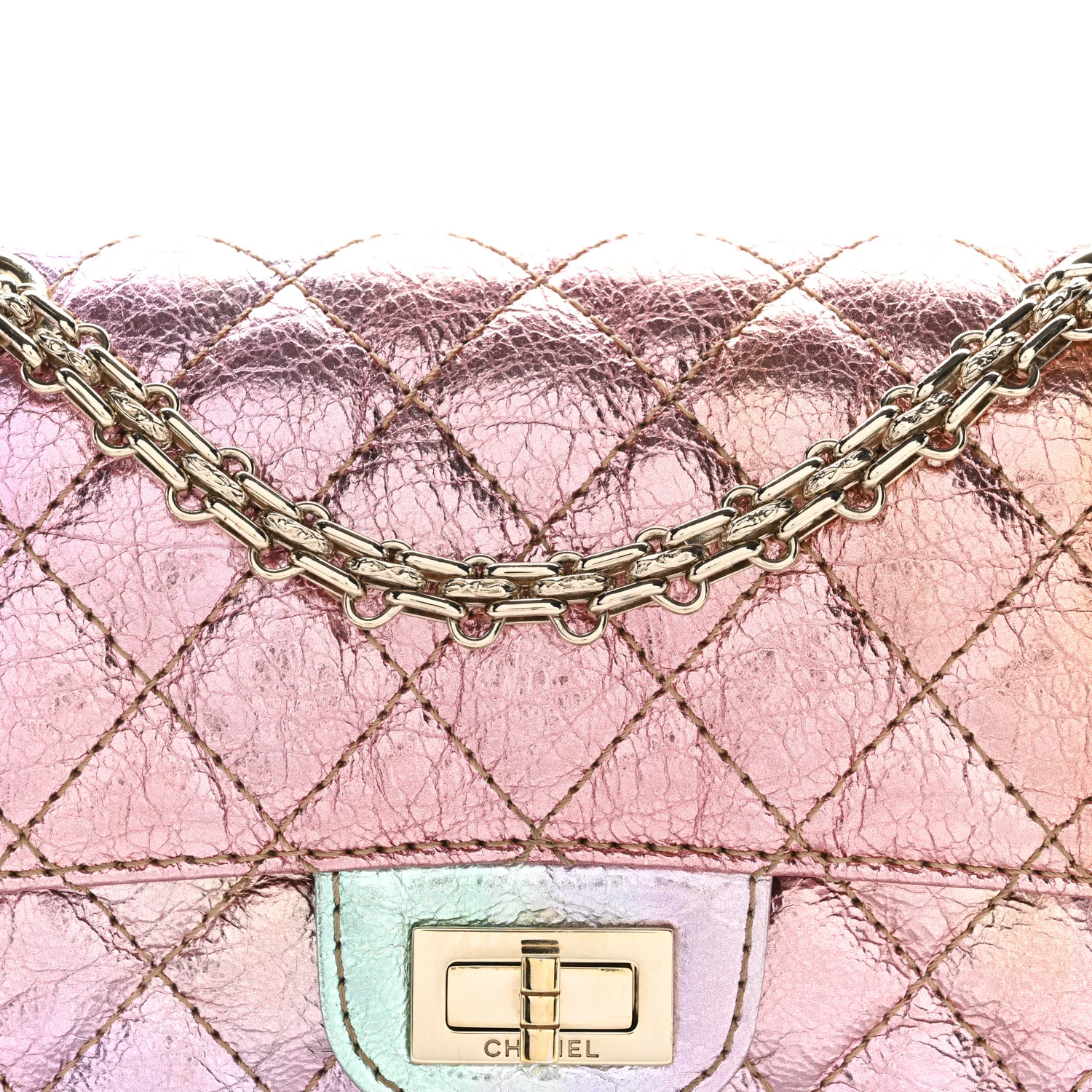 Metallic Goatskin Quilted Mini 2.55 Reissue Flap Multicolor - Image 8