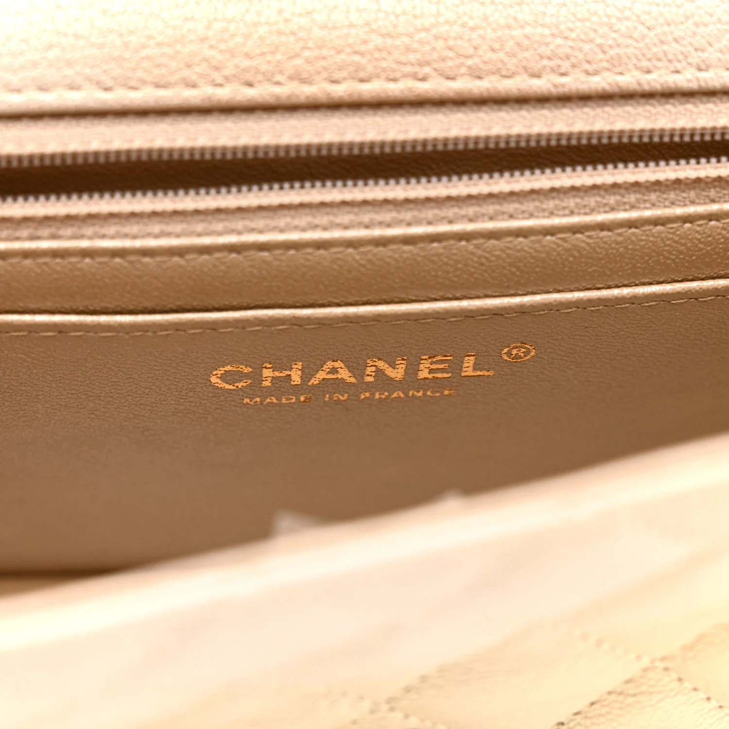Metallic Goatskin Quilted Mini Rectangular Flap Gold - Image 6