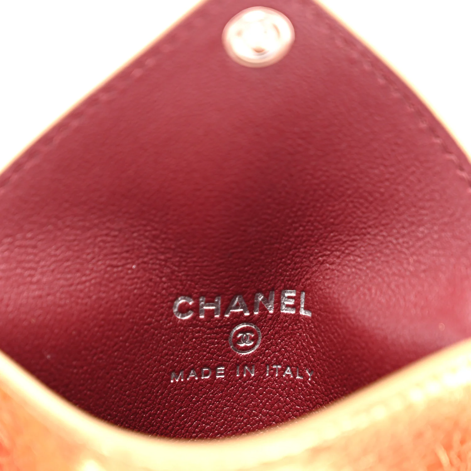 Metallic Lambskin Card Holder With Strap Gold - Image 6