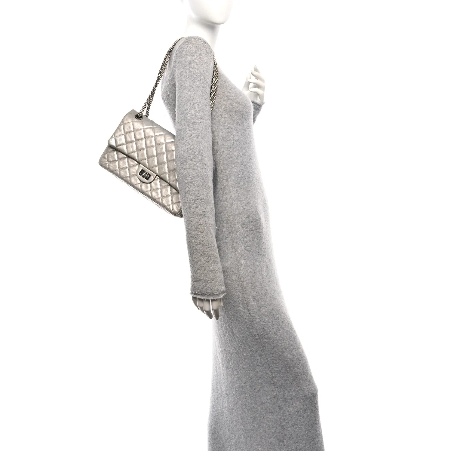 Metallic Lambskin Quilted 2.55 Reissue 226 Flap Silver - Image 2